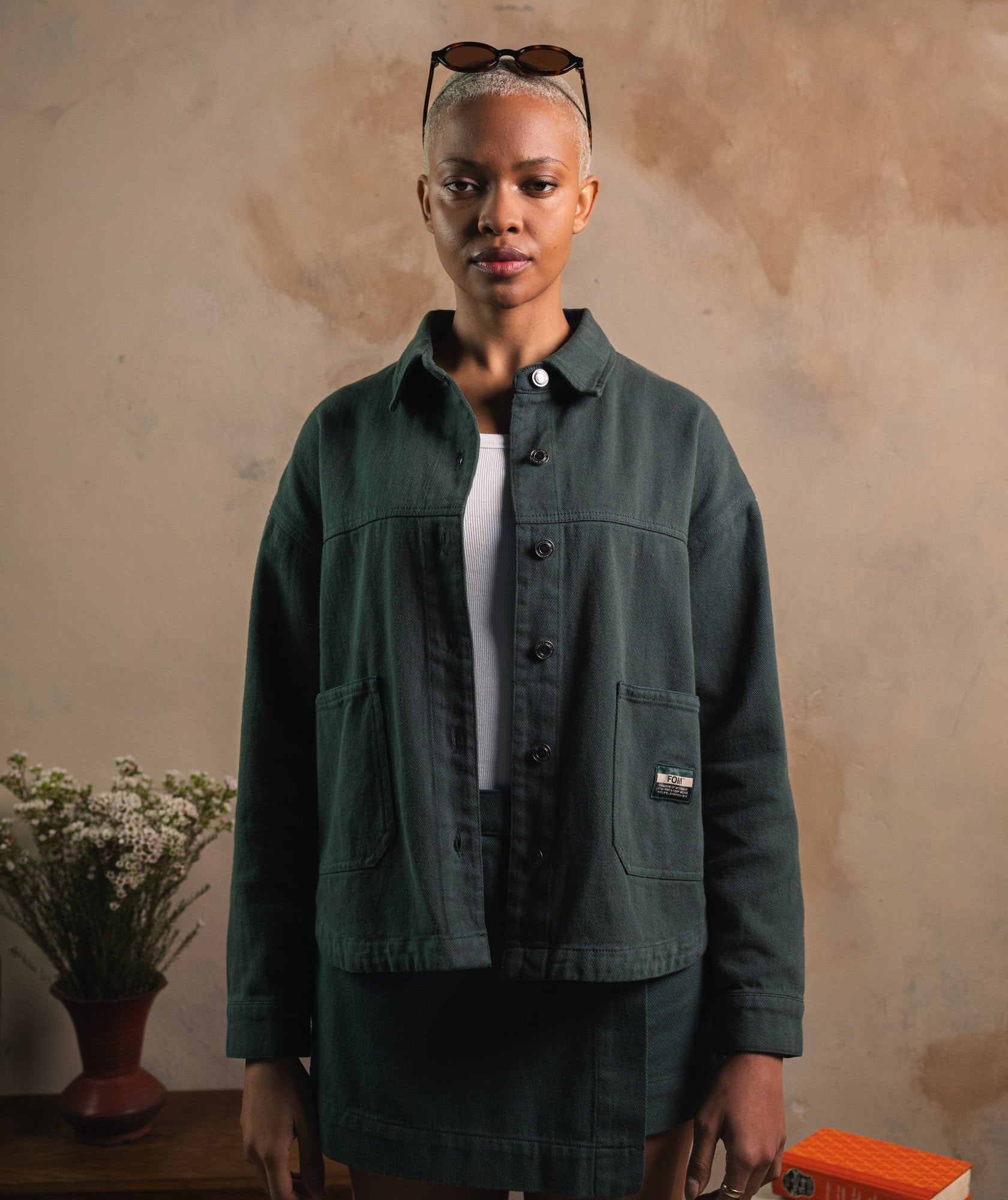 Ladies Shacket - Dark Green