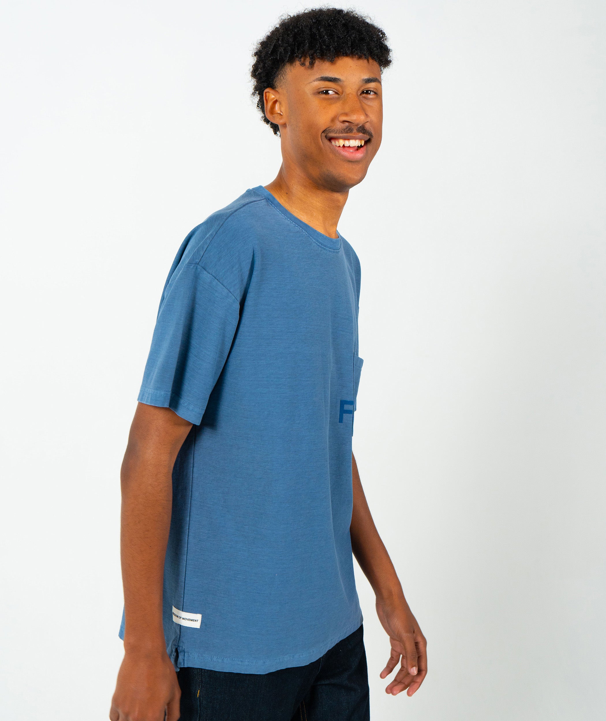 Mens Washed Pocket Tee - Blue