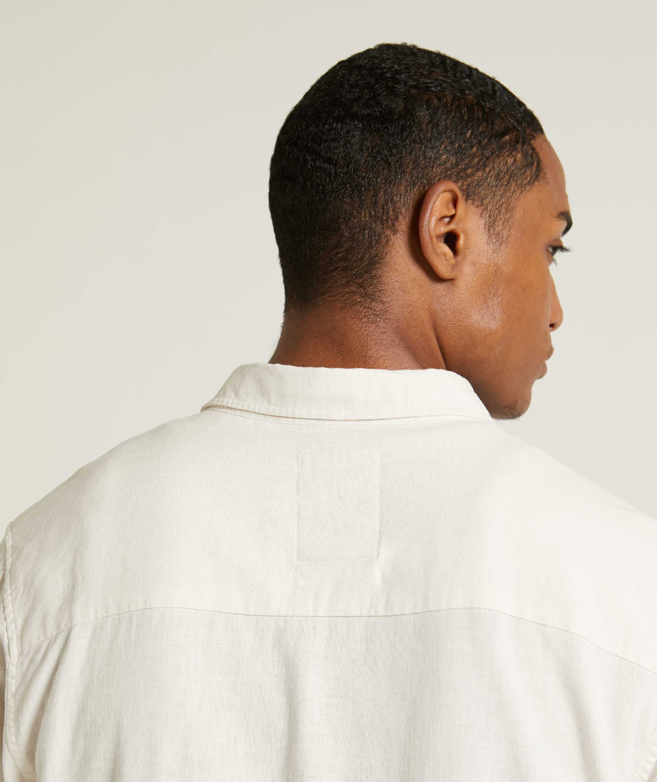 Mens Garment Dyed Long Sleeve Shirt - Light Stone