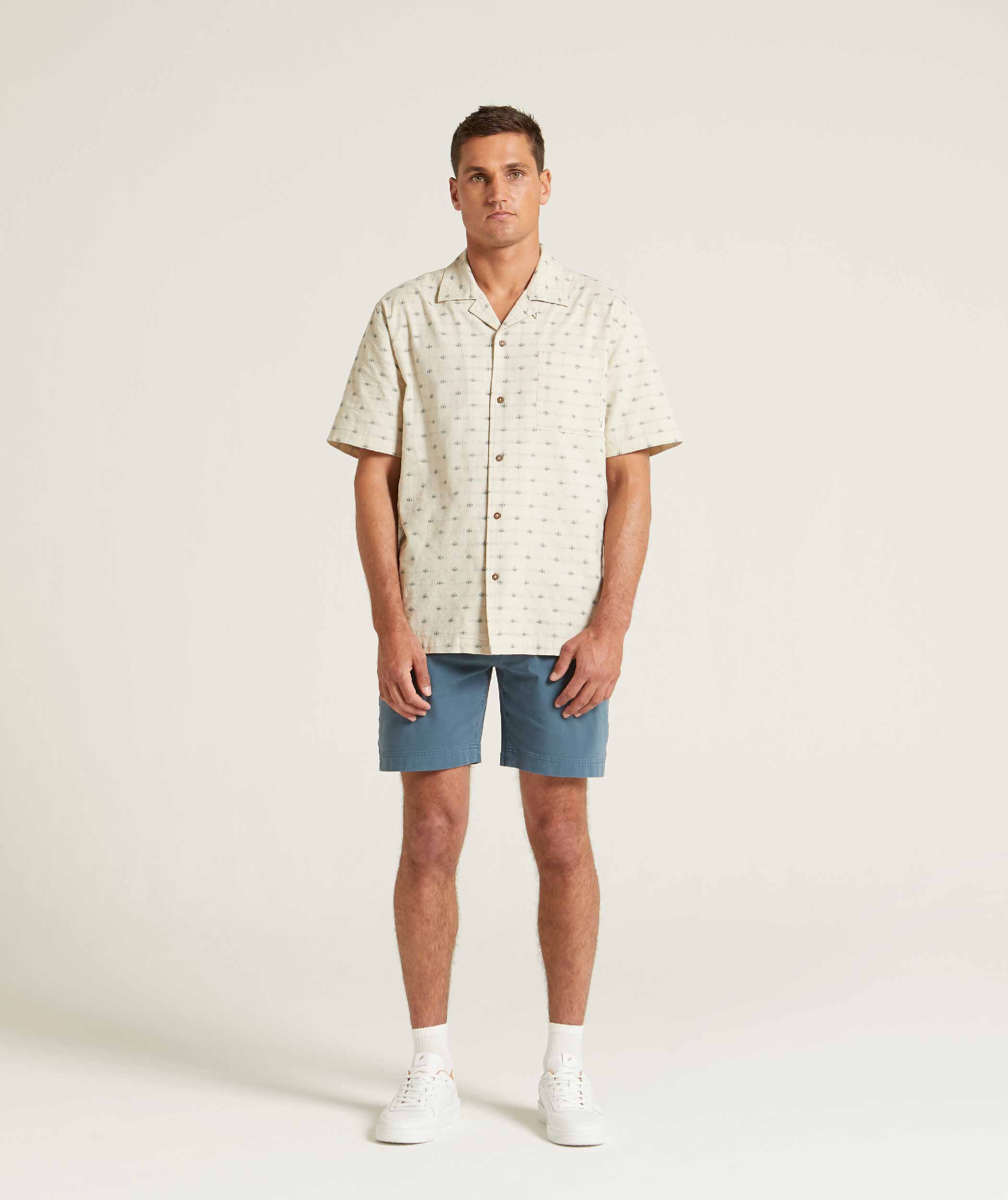 Mens Cotton Short Sleeve Shirt - Moth