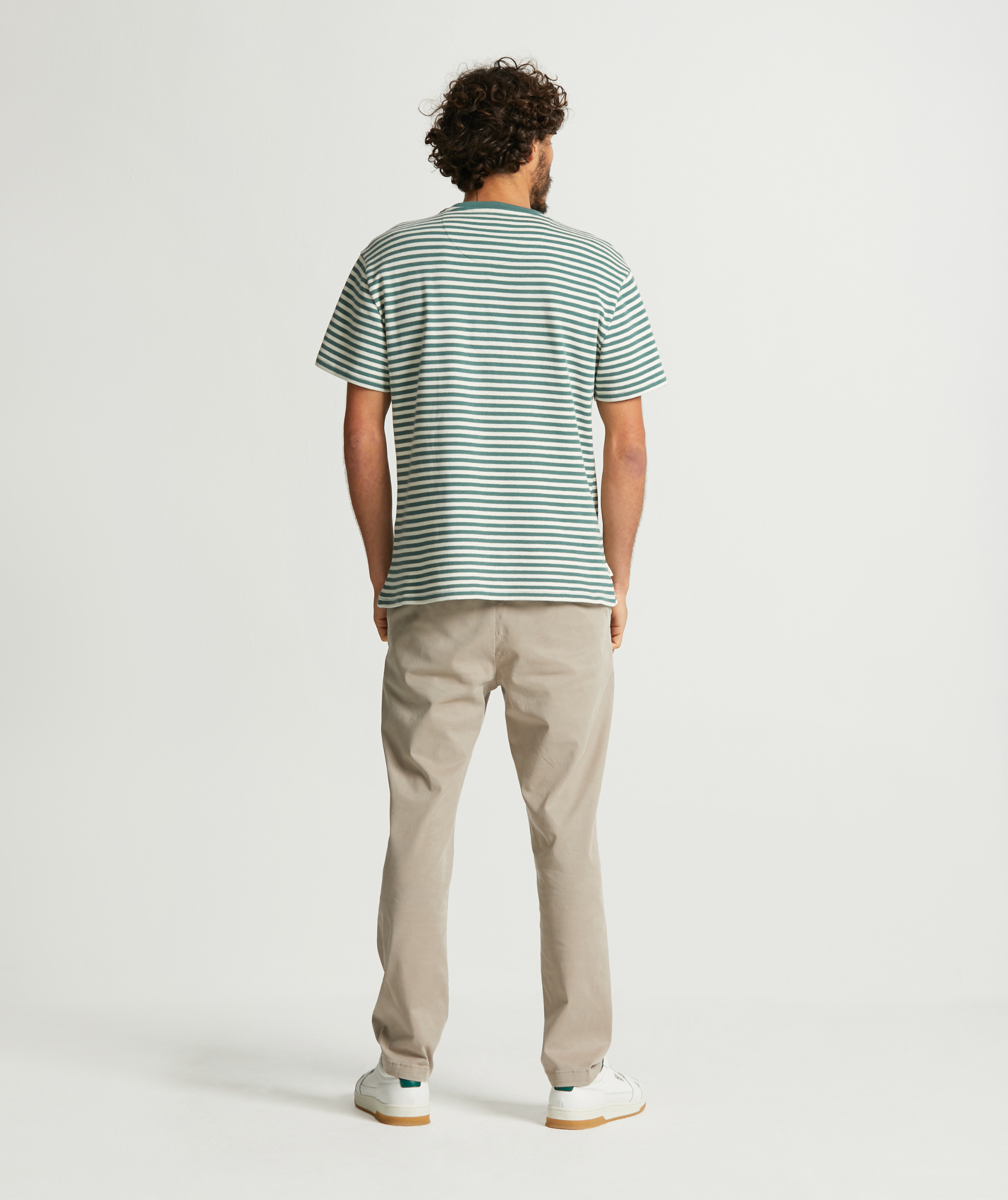 Mens Slim Tencel Blend Trousers - Sand