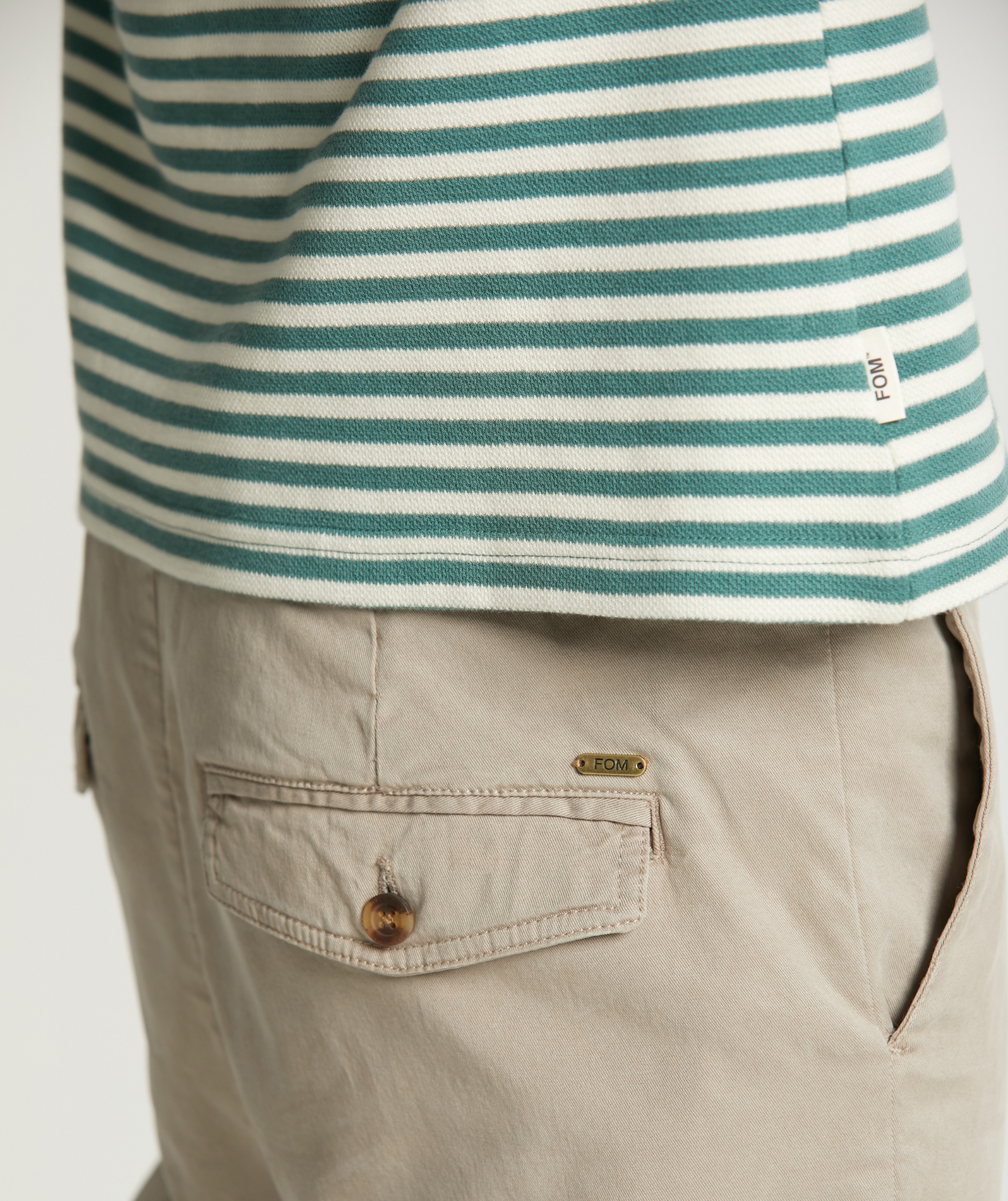 Mens Pique Tee - Teal Stripe