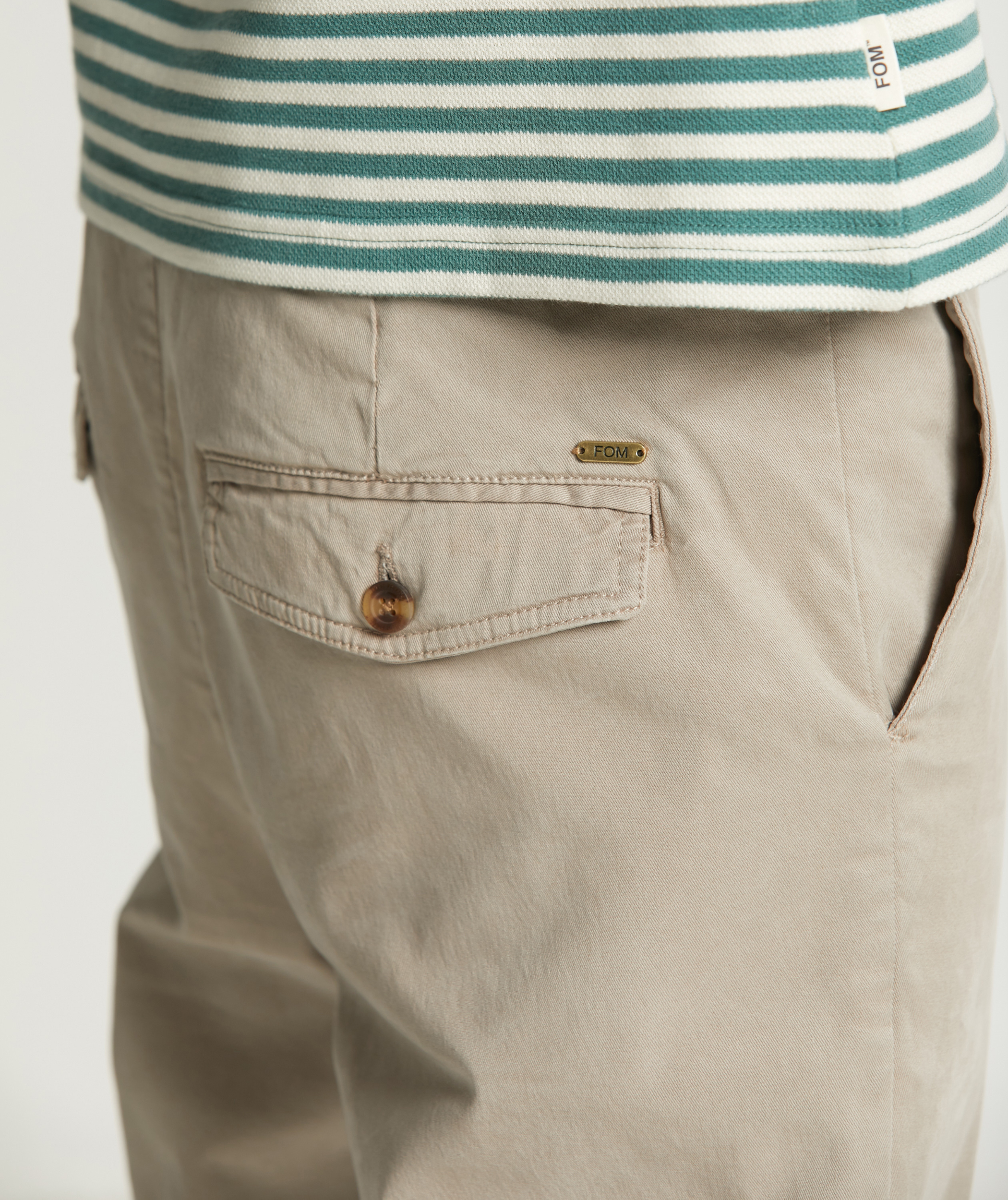 Mens Slim Tencel Blend Trousers - Sand