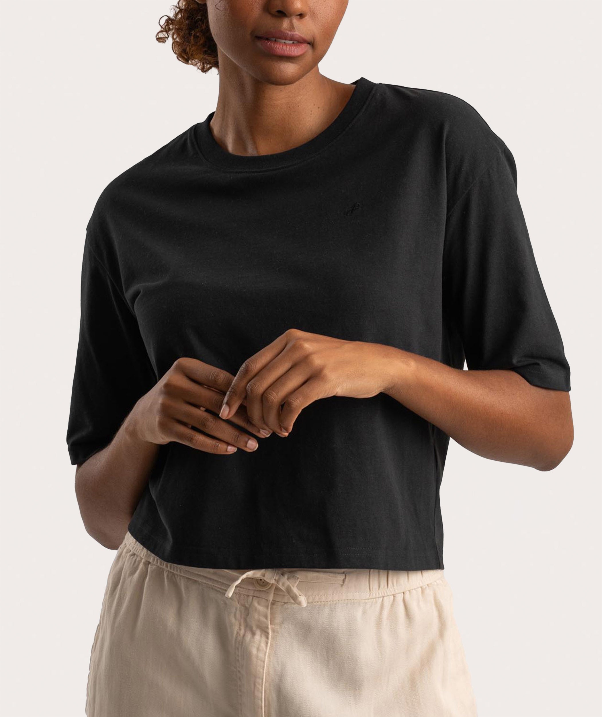 Entspanntes T-Shirt für Damen - Schwarz