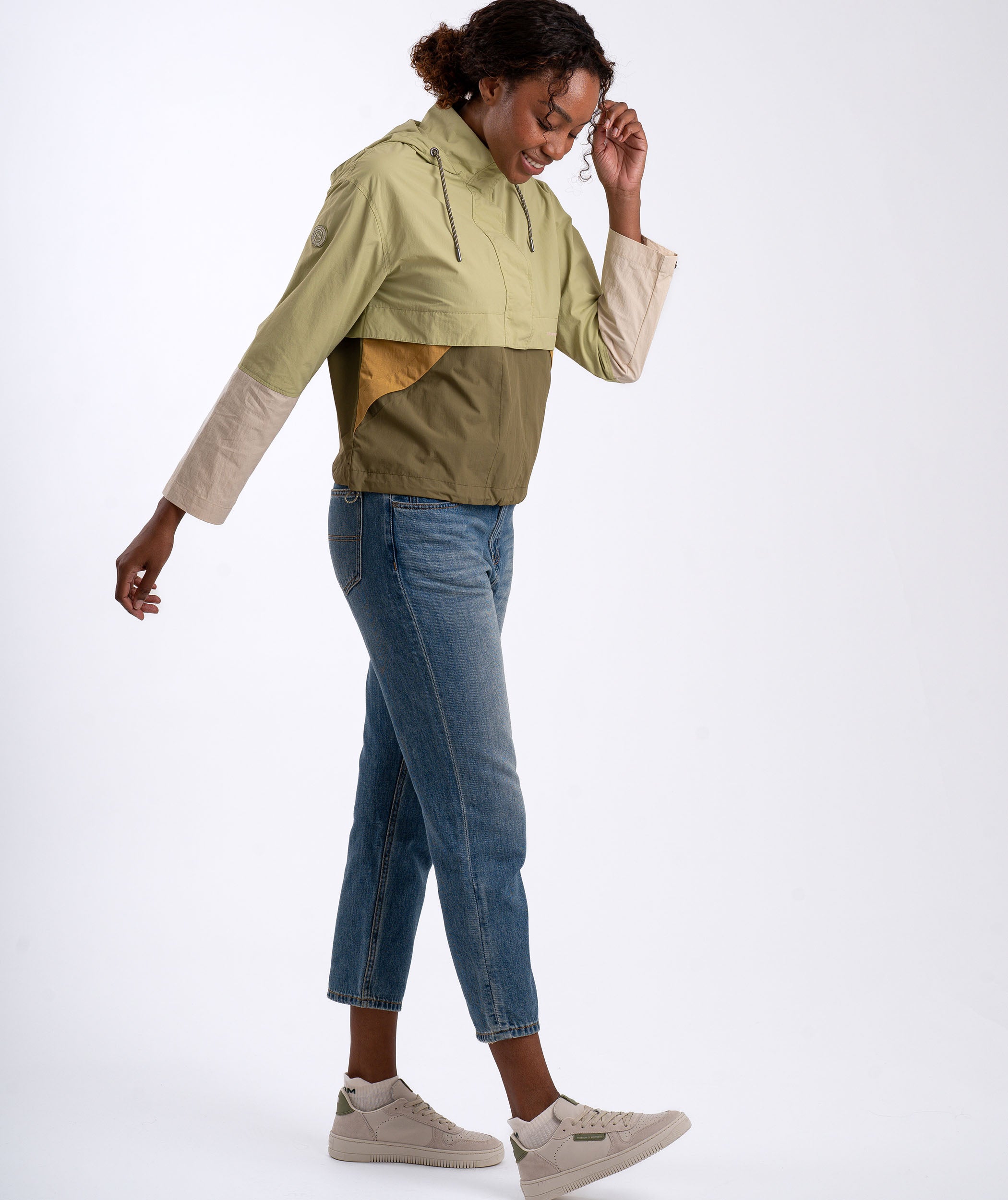 Dames Anorak - Olijfgroen Multicolour