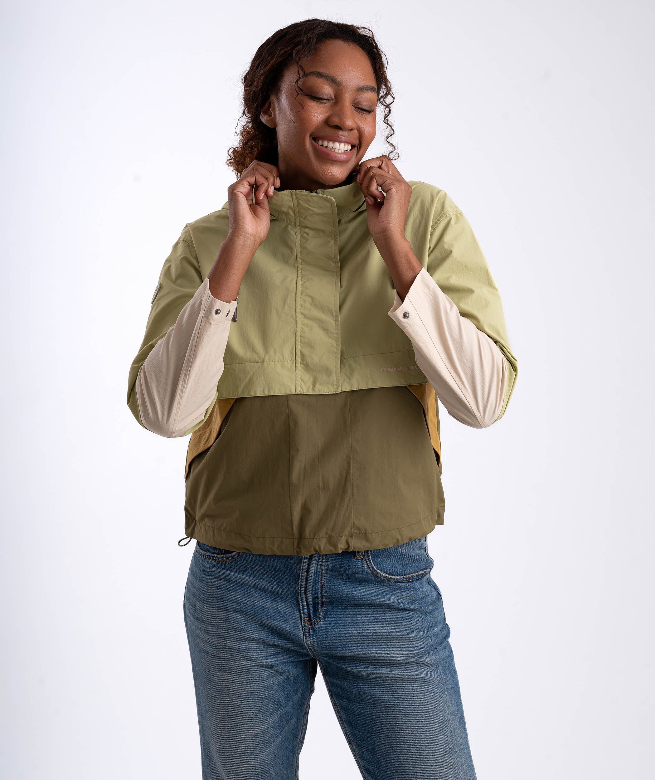 Dames Anorak - Olijfgroen Multicolour
