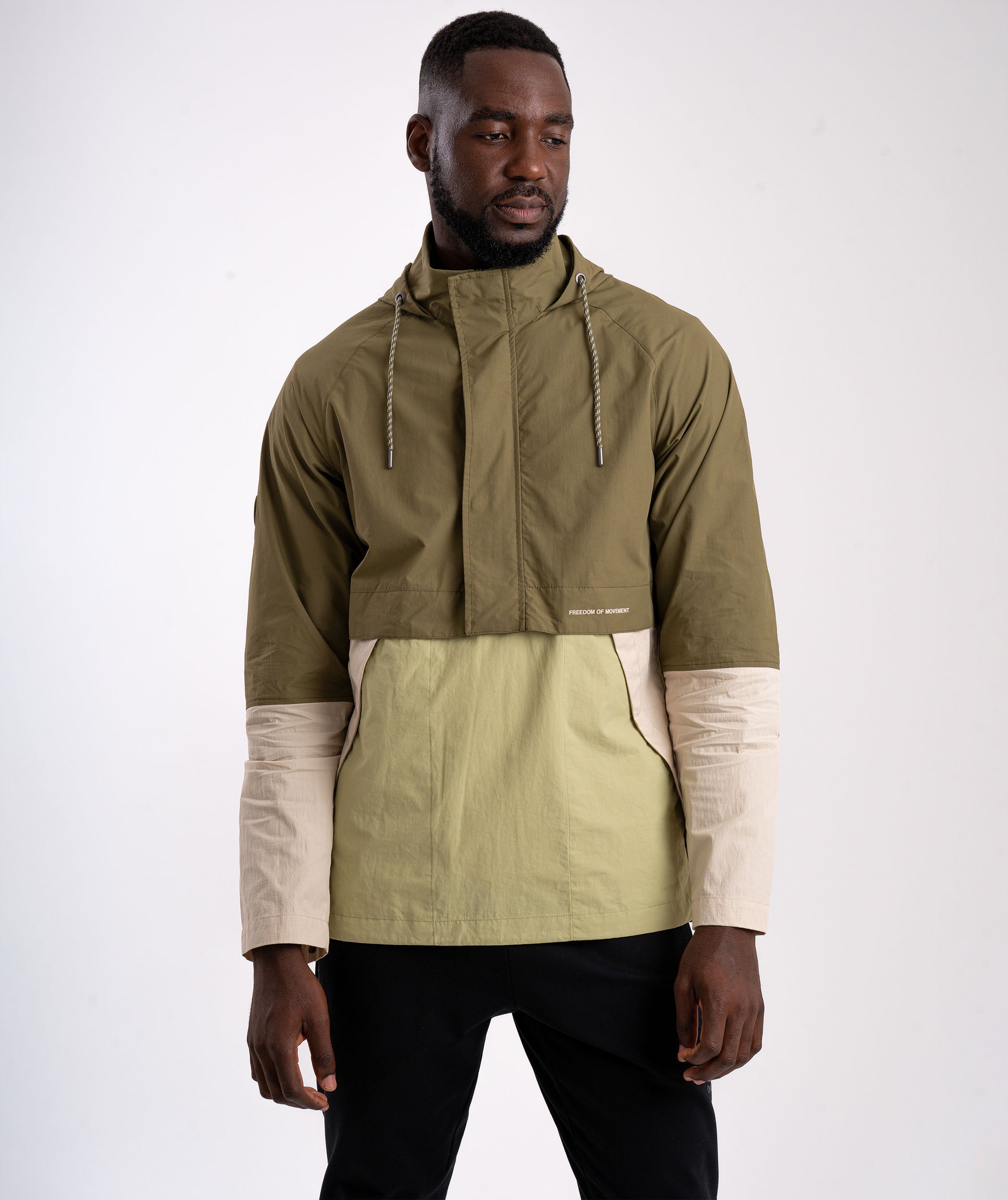 Anorak für Herren - Grüner Farbblock