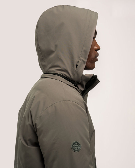 Wasserabweisende Parkajacke für Herren - Flechtengrün
