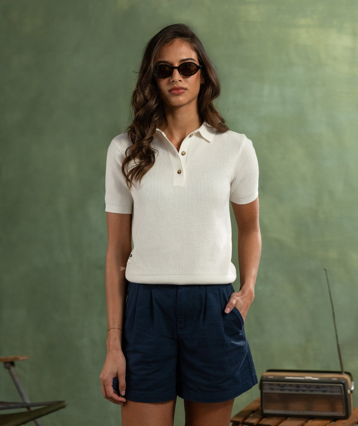 Ladies Knit Golfer - Ivory