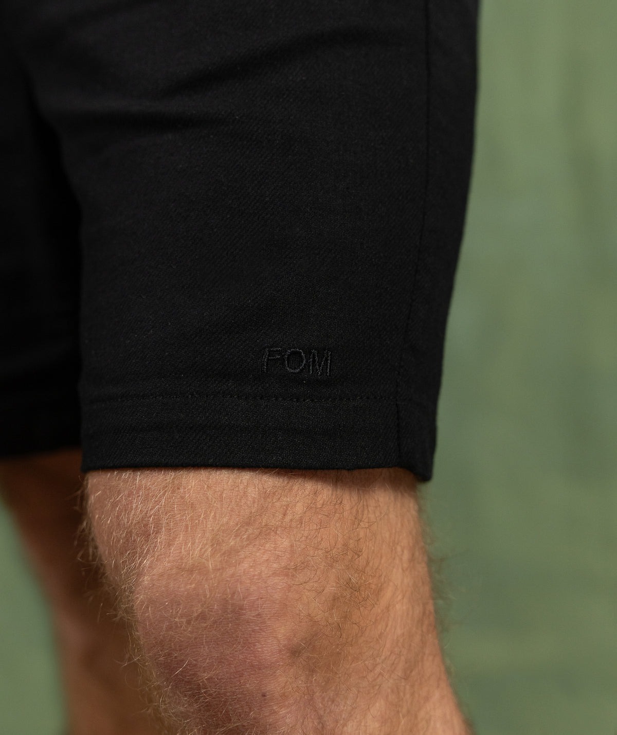 Mens Cotton Linen Drawcord Shorts - Black