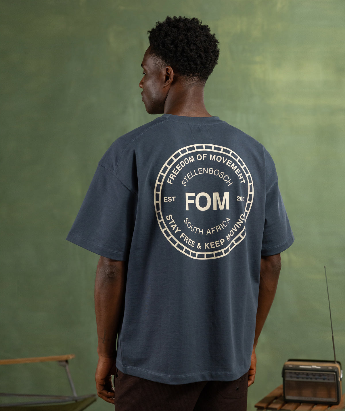 Mens Relaxed Heritage Graphic Tee - Midnight Blue