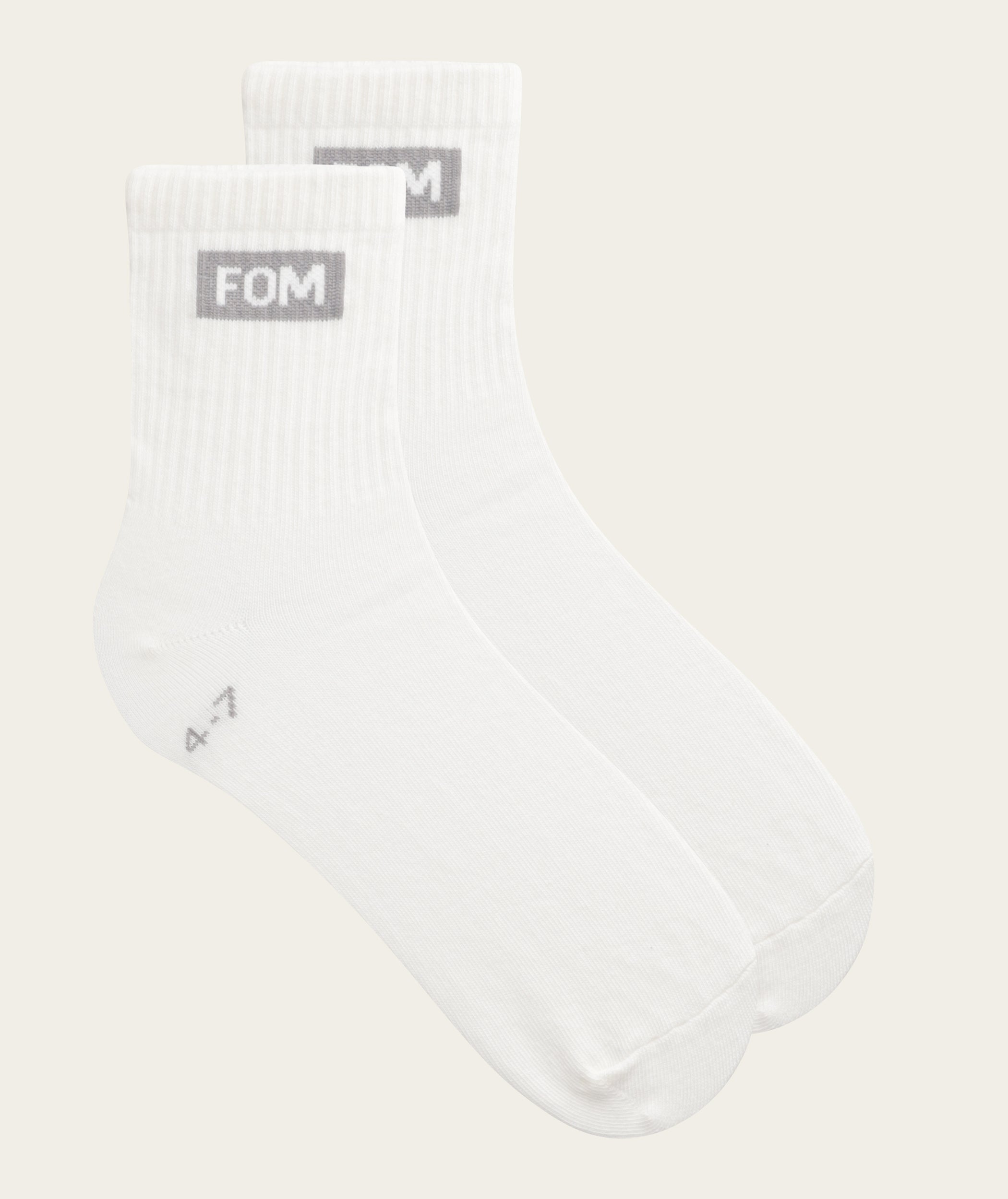 Socks Active - Off-White/ Dove Grey FOM (Size 4-7)