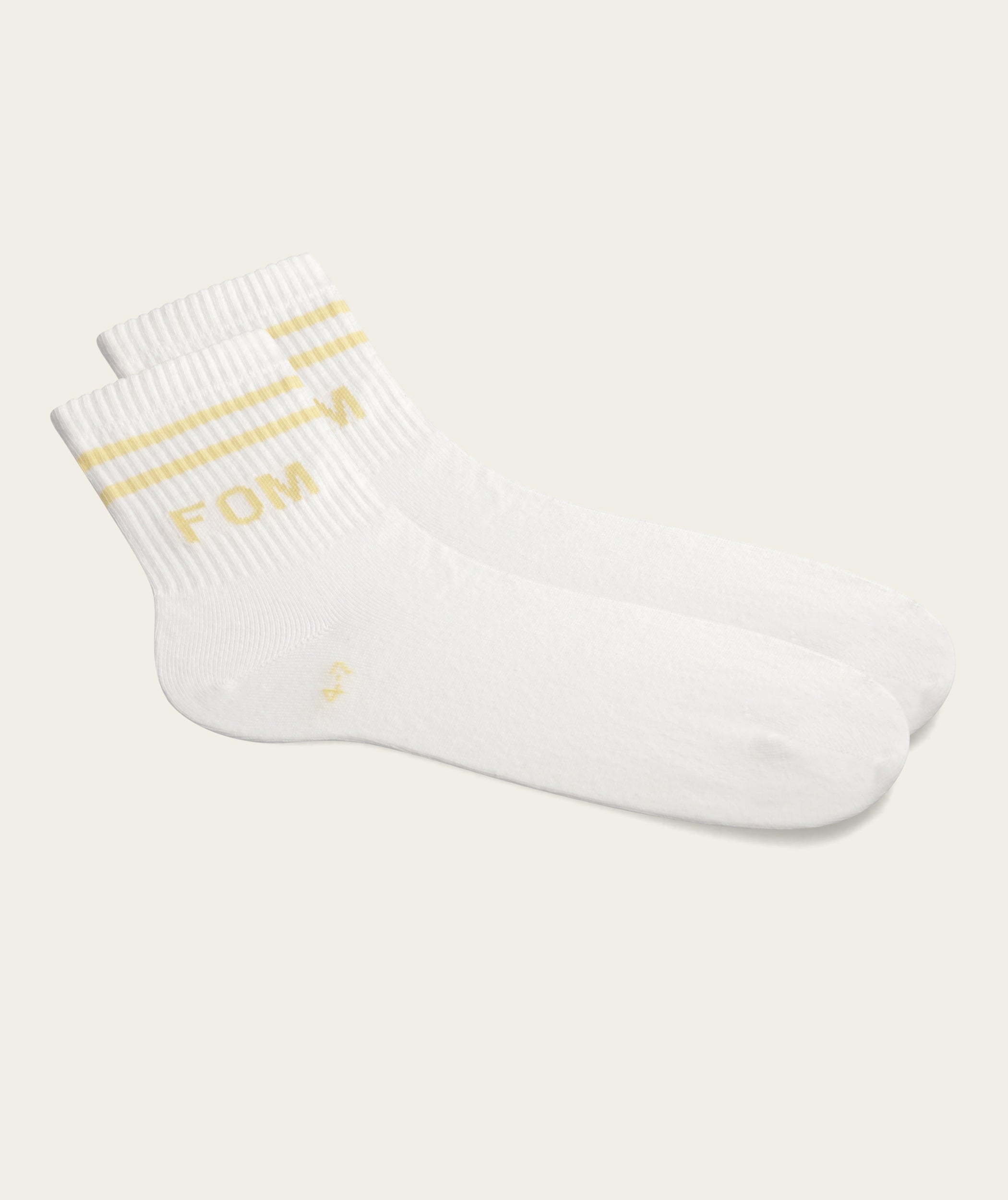 Socks Active - White/ Yellow FOM Stripes (Size 4-7)