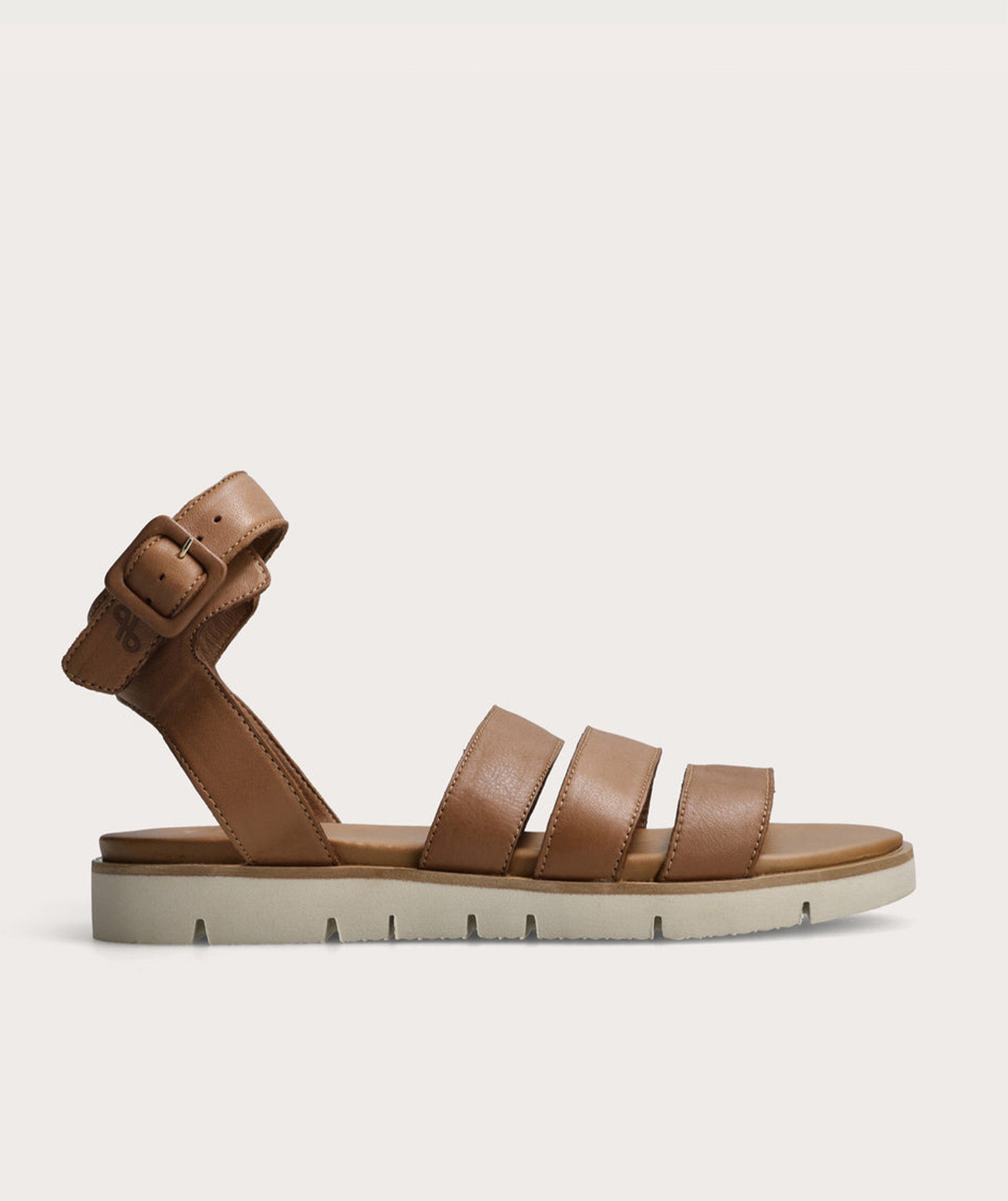 Sandale mit drei Riemen für Damen - Hellbraun
