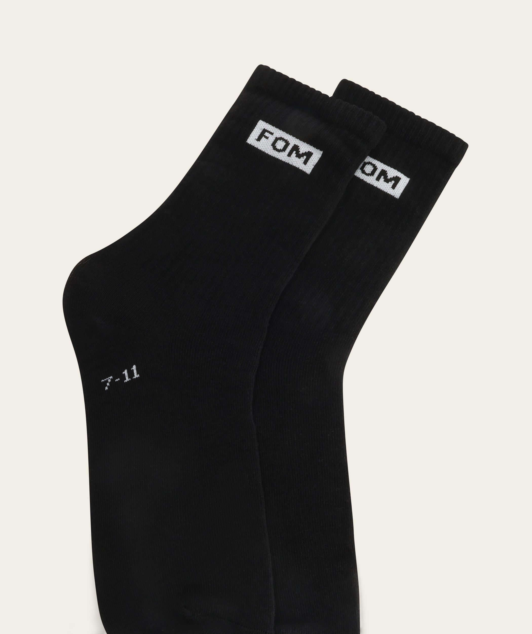 Socks Crew - Black FOM (Size 7-11)