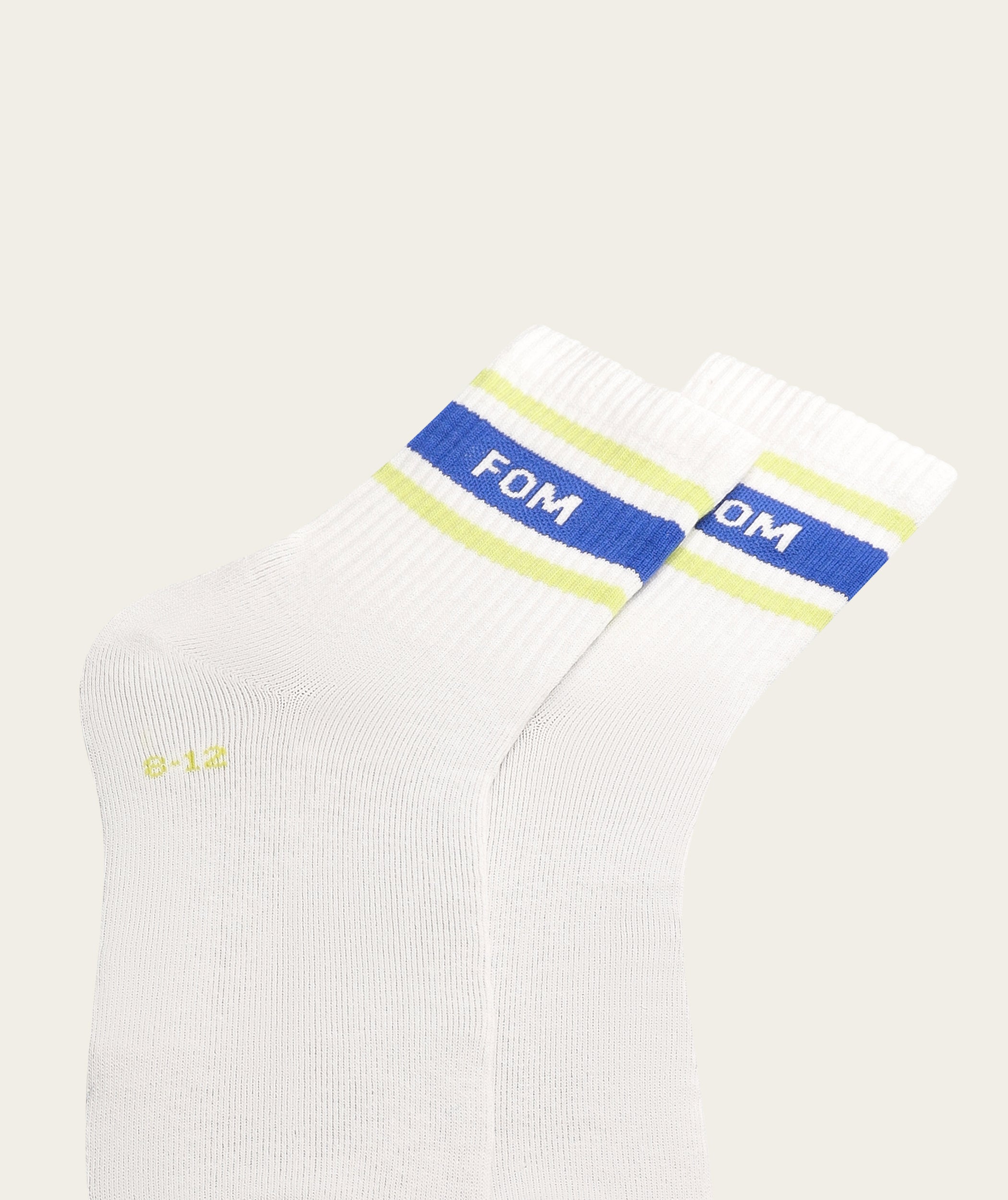 Socks Active - White / Blue & Lime stripes (size 4-7)