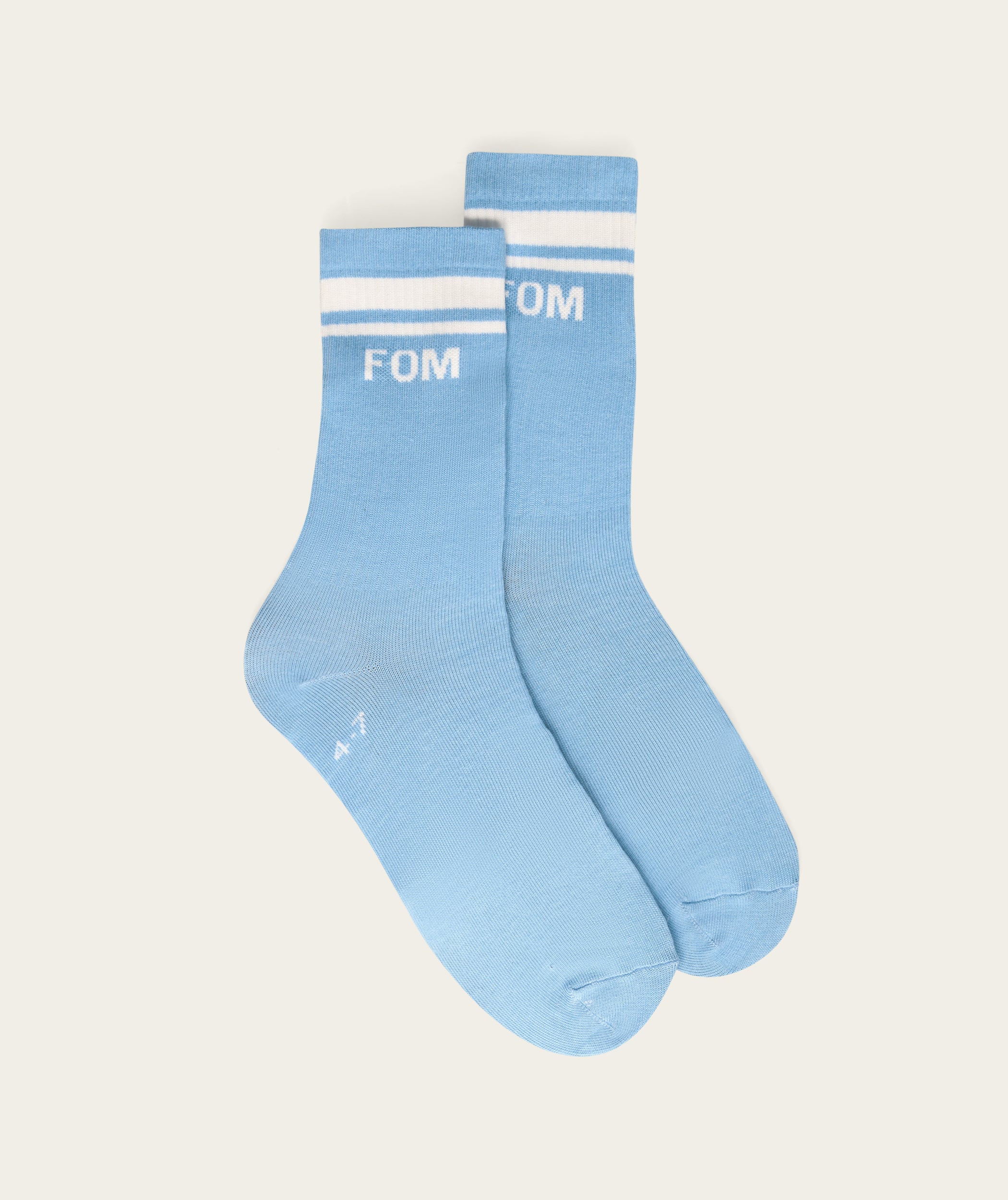 Socks Crew Twin Pack - Sky Gray & Off-White Stripes (Size 4-7)