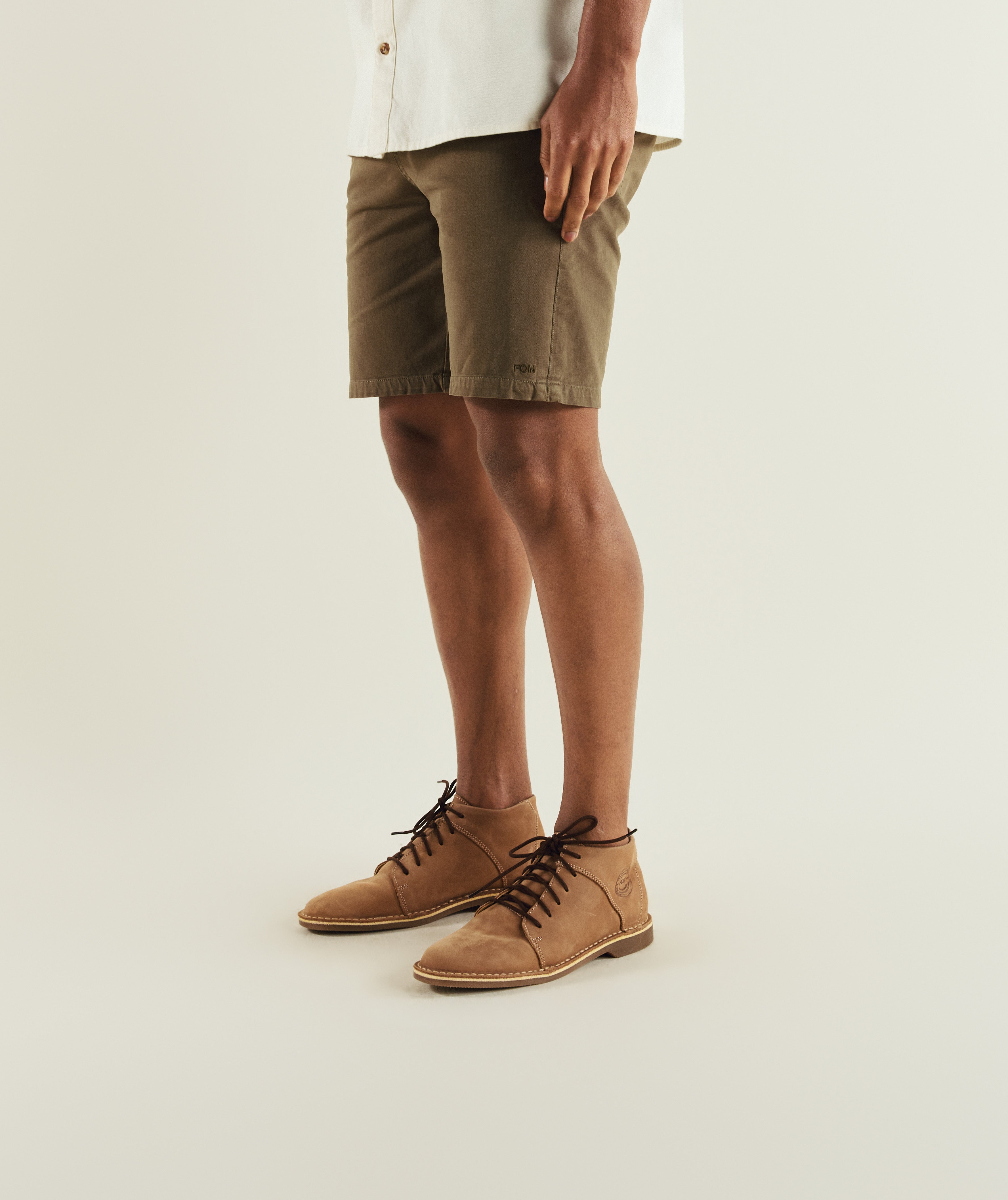 Mens Cotton Twill Chino Shorts - Olive