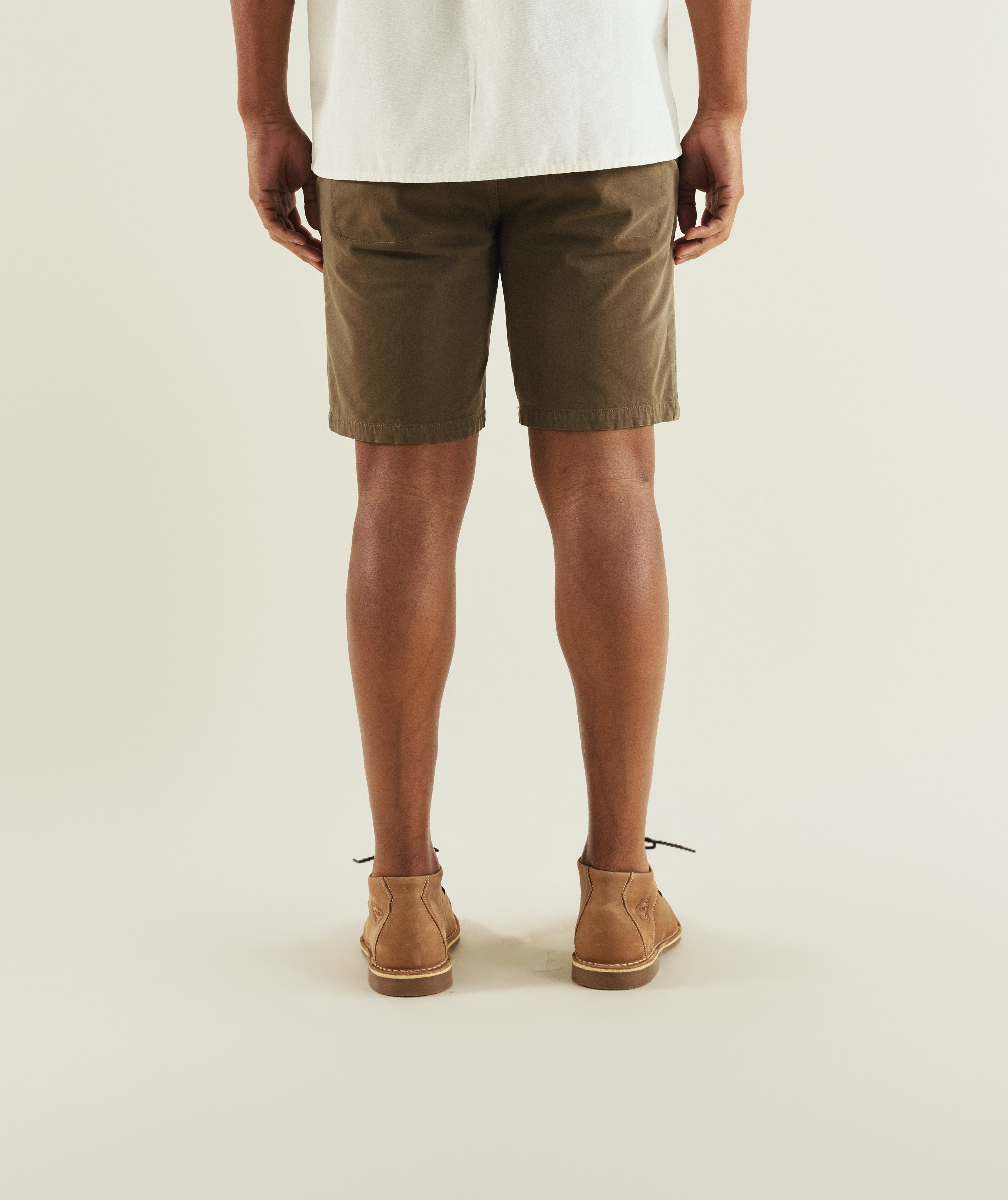 Mens Cotton Twill Chino Shorts - Olive
