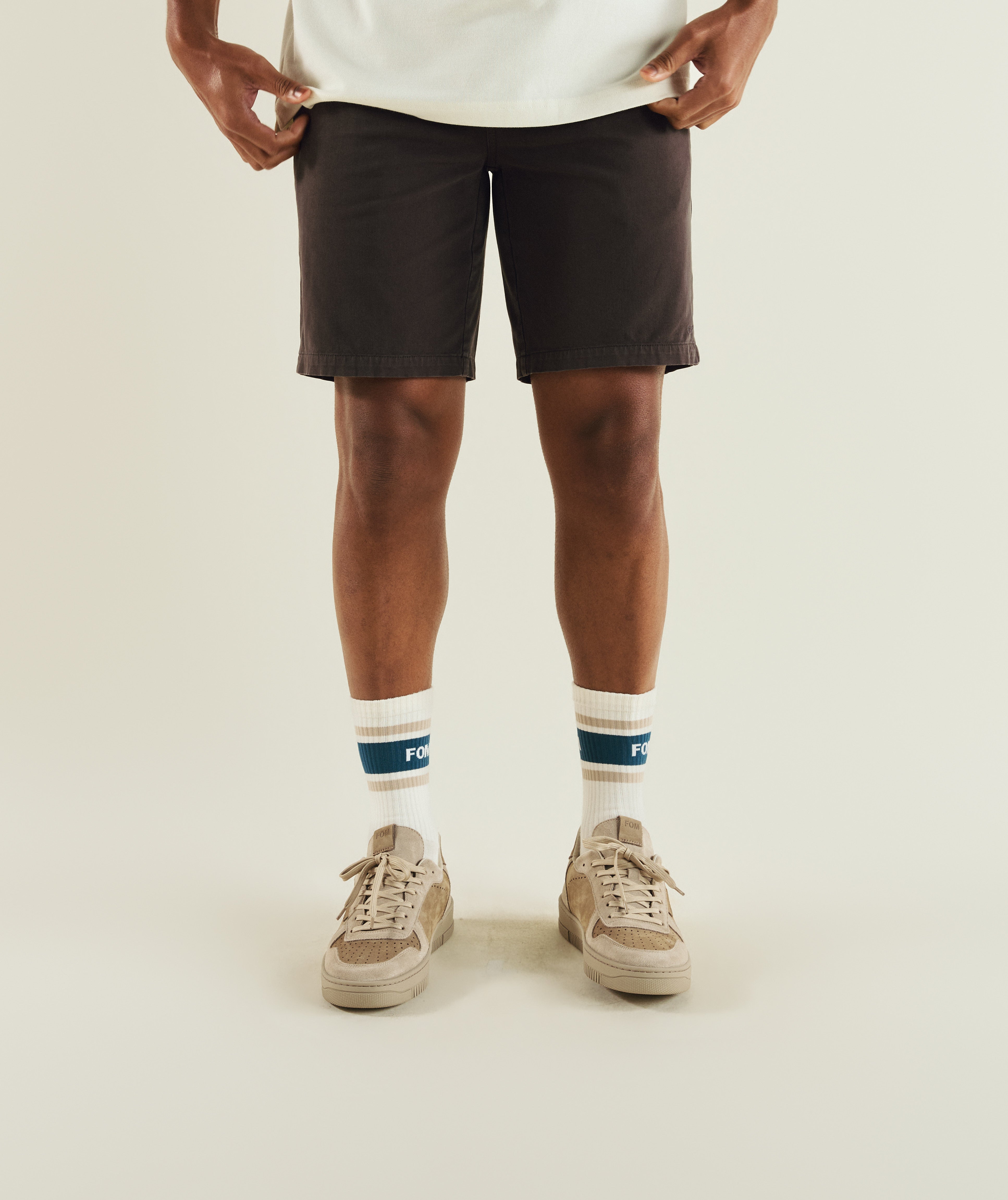 Mens Cotton Twill Chino Shorts - Charcoal