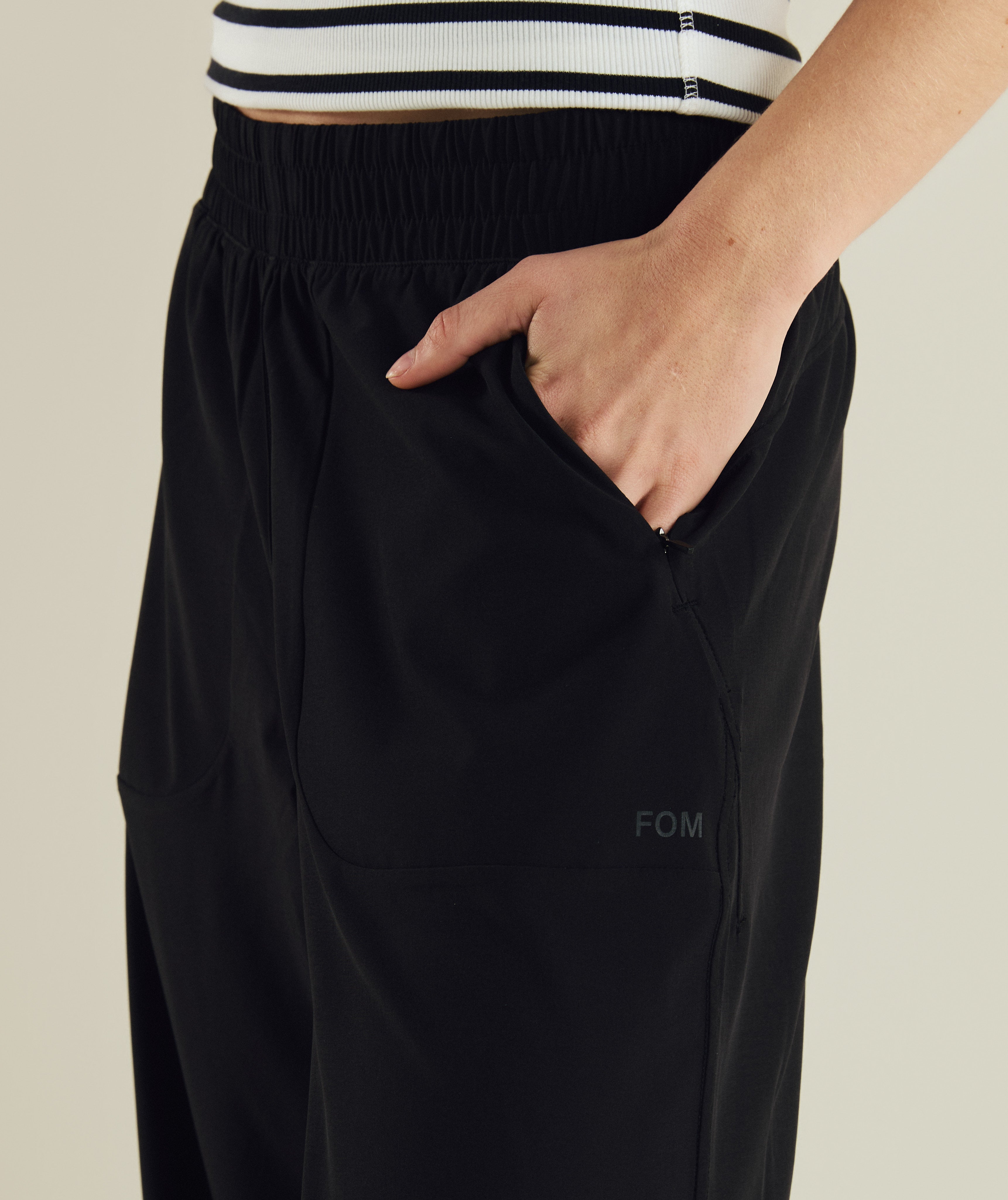 Ladies Wide Leg Trousers - Black