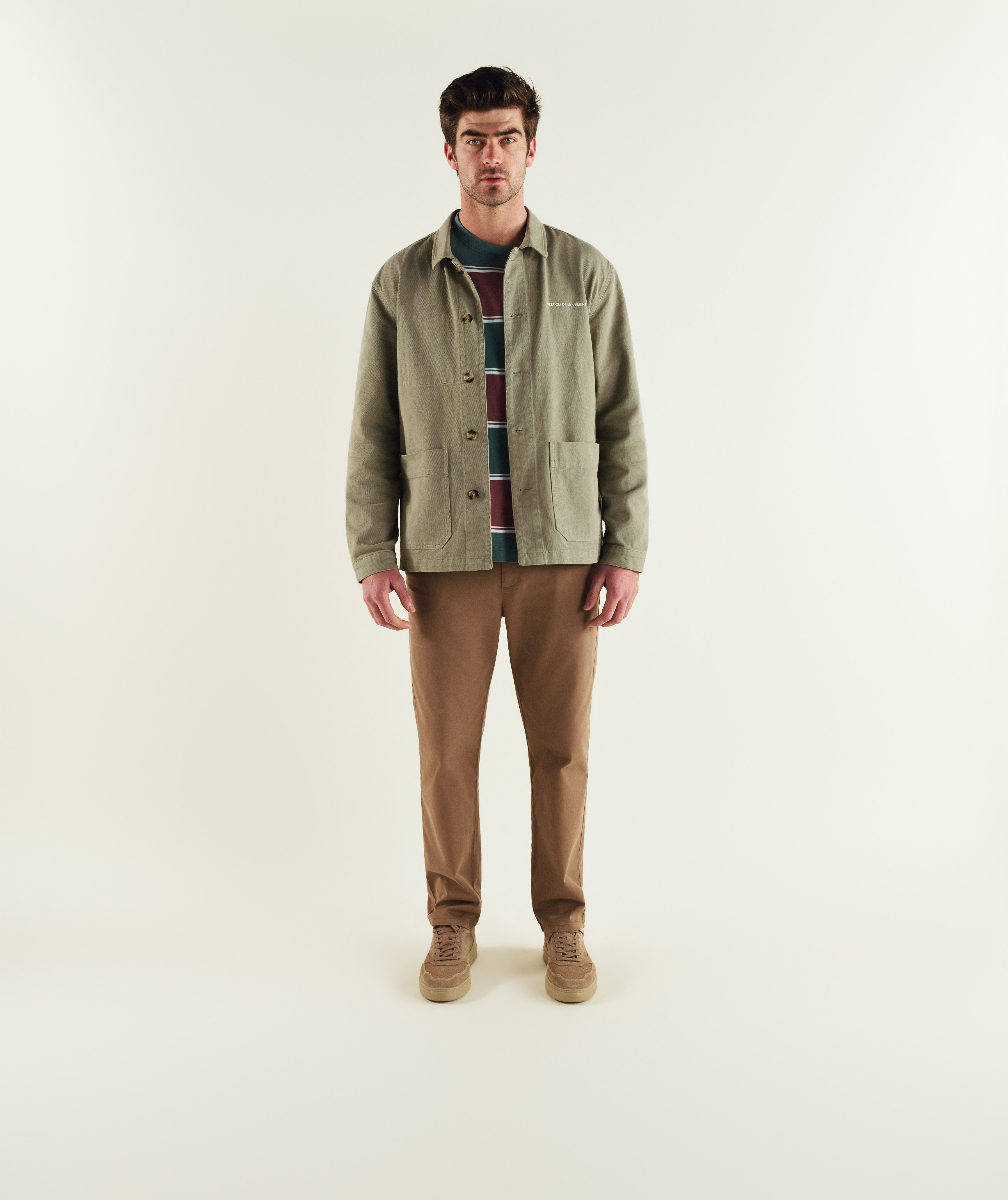 Mens Cotton Twill Shacket - Sage