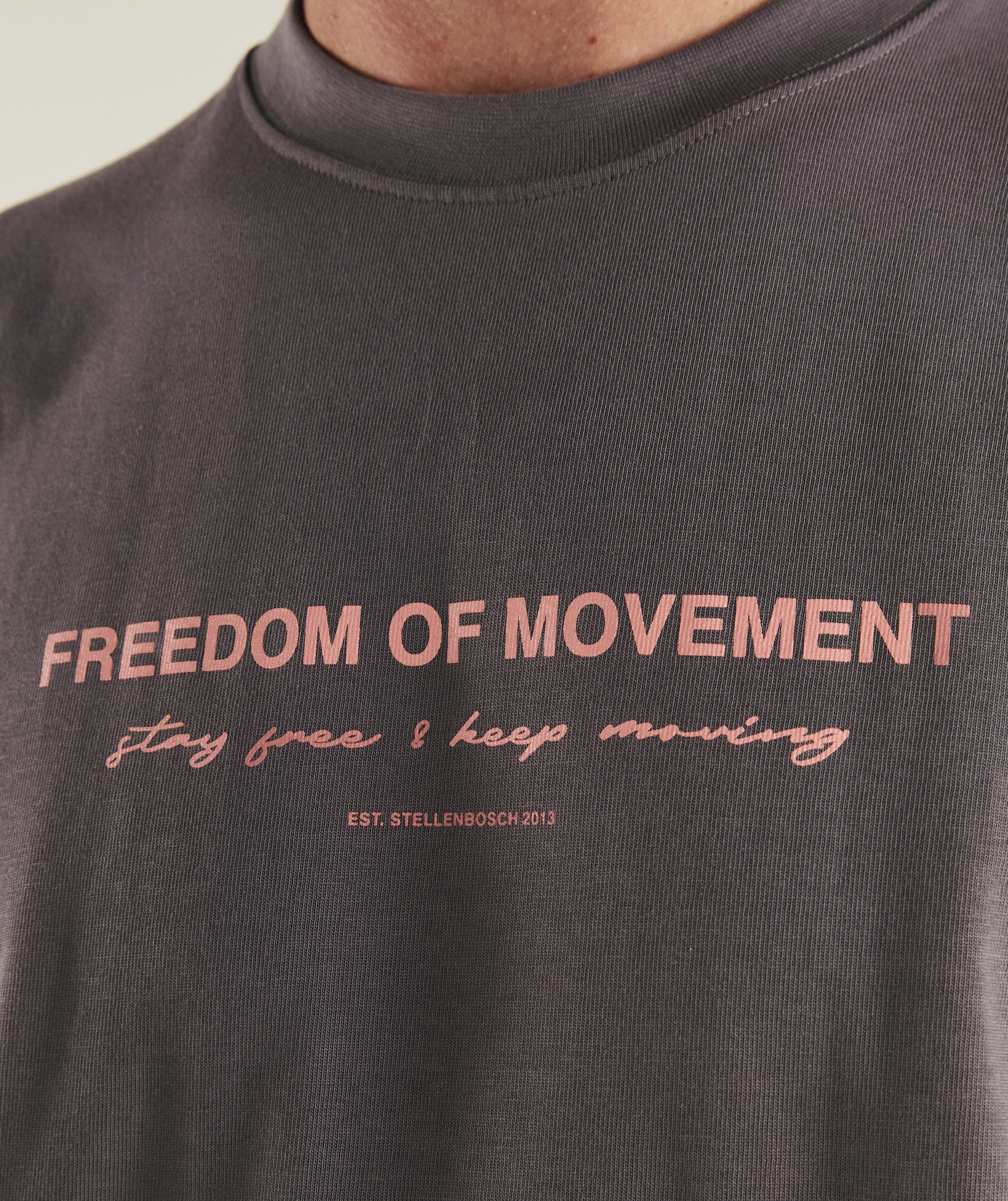 Mens Typography Tee - Grey Melange