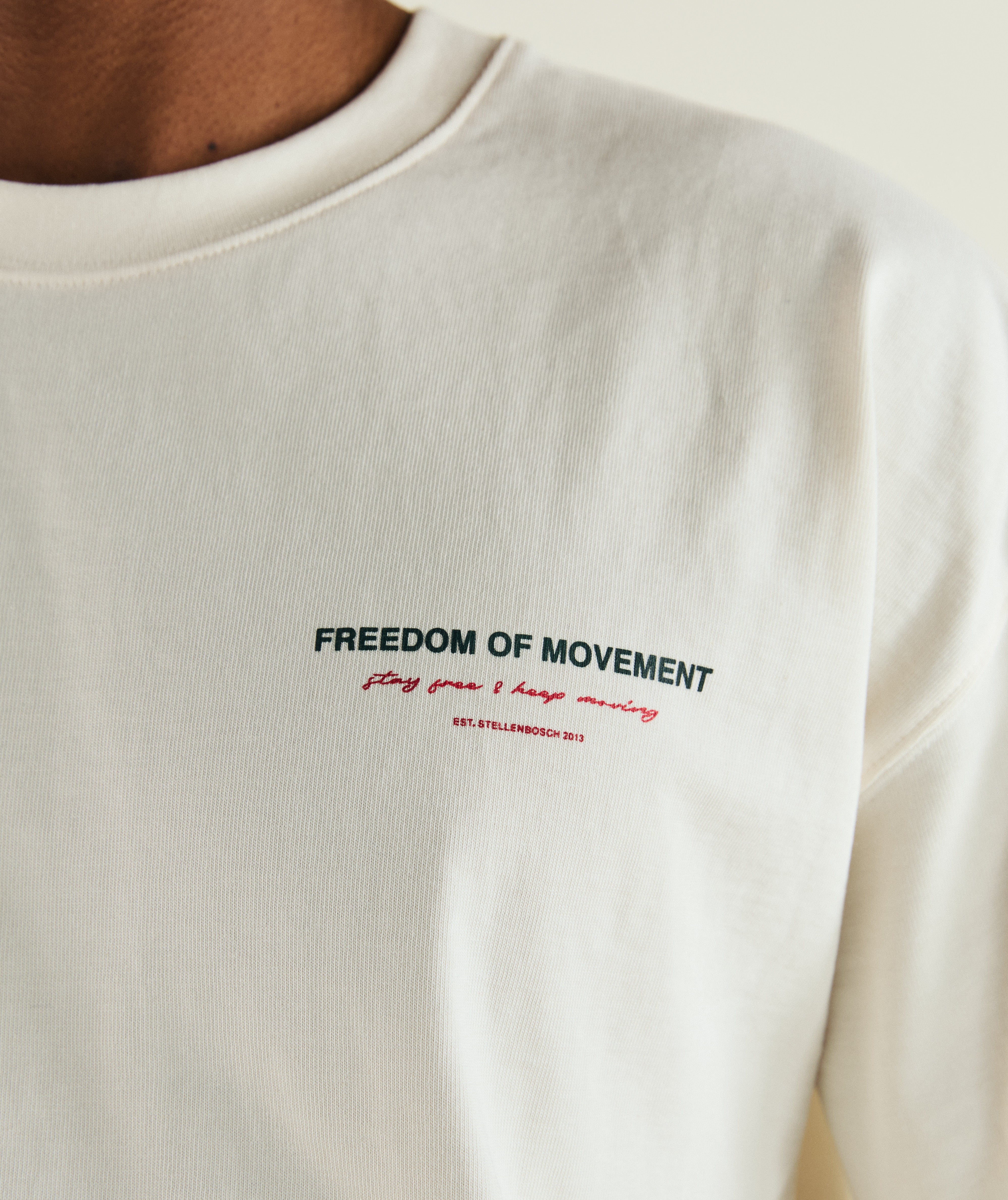 Mens Relaxed Typography Tee - Ivory