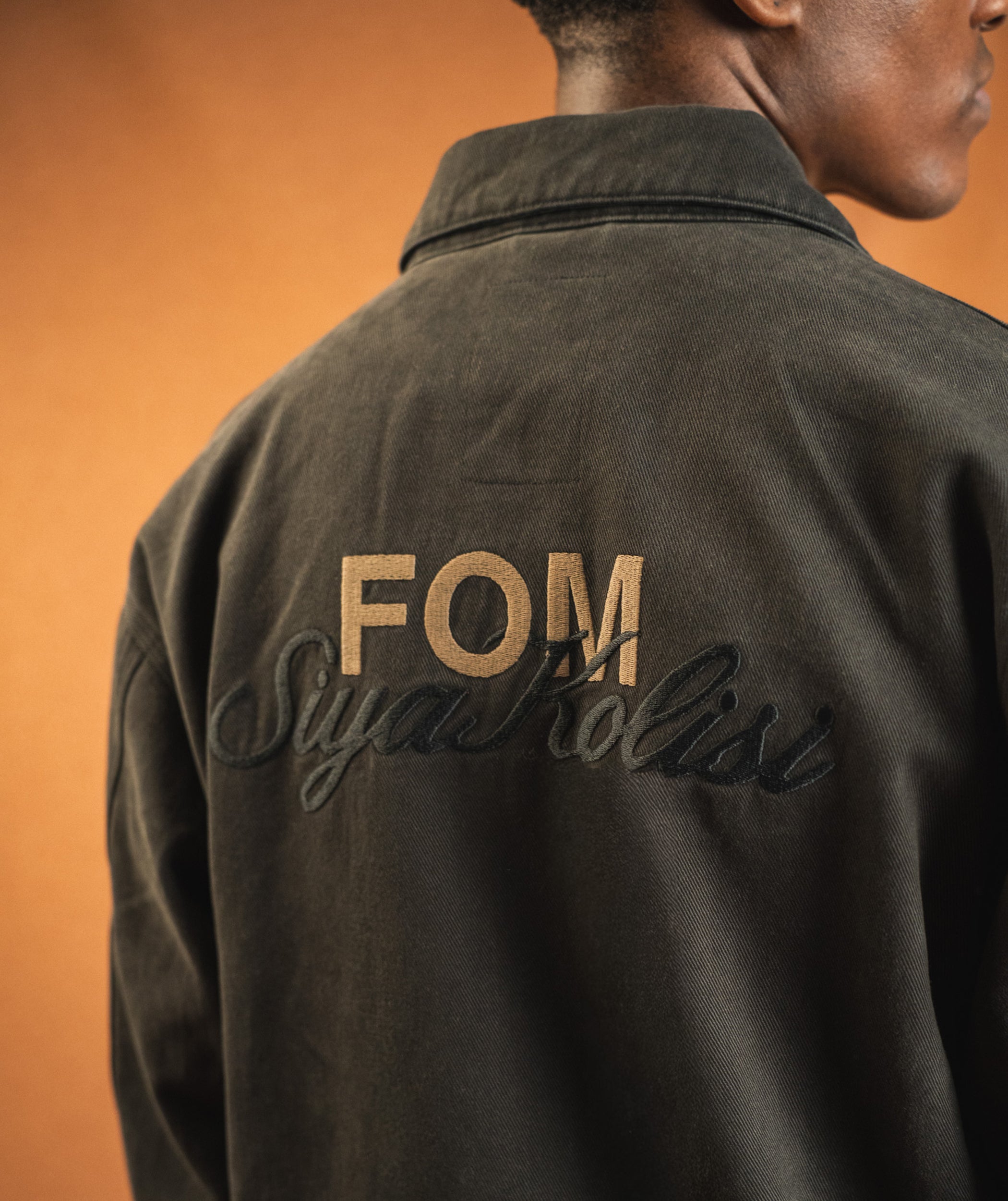 FOM x Kolisi Twill Zip Through Jacket - Onyx