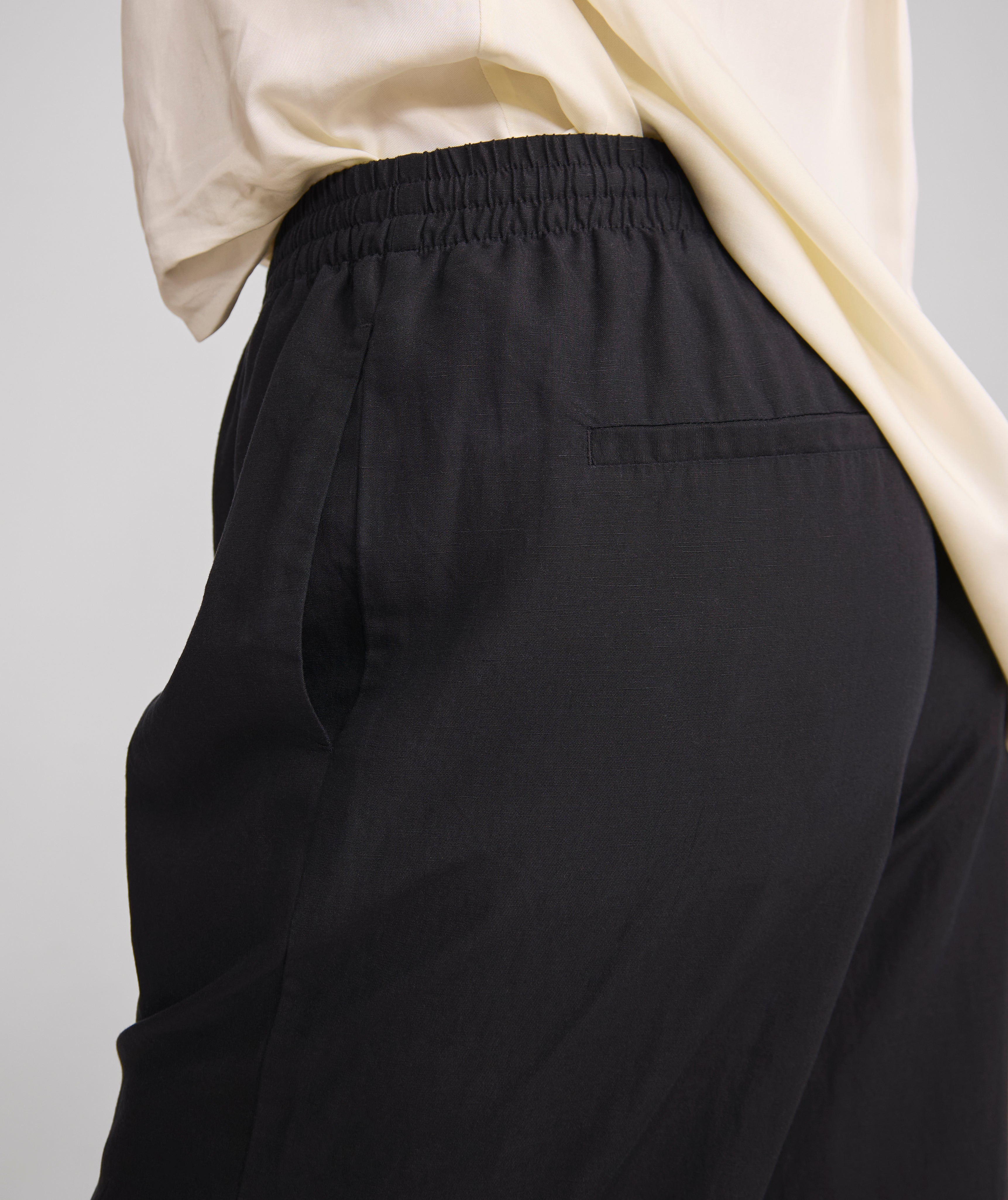 Ladies Drawstring Lyocell Trousers - Black