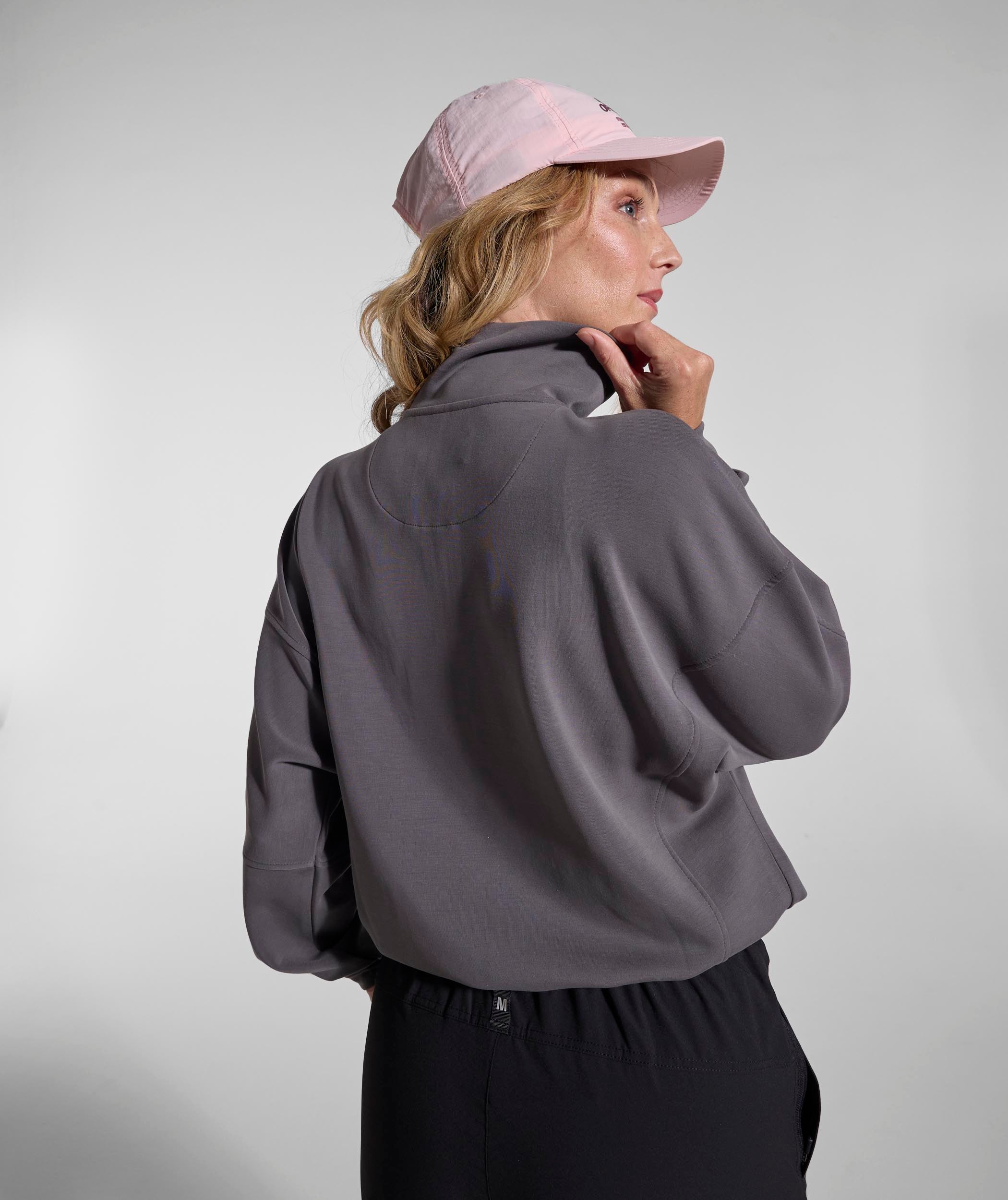 Ladies 1/4 Zip Sweater - Slate