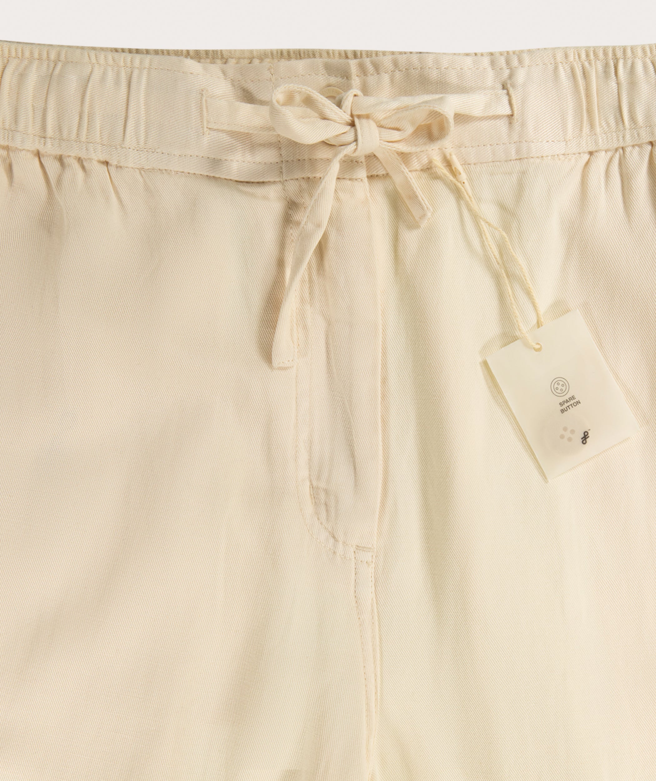 Damen Slouchy-Hose mit Kordelzug - Elfenbein
