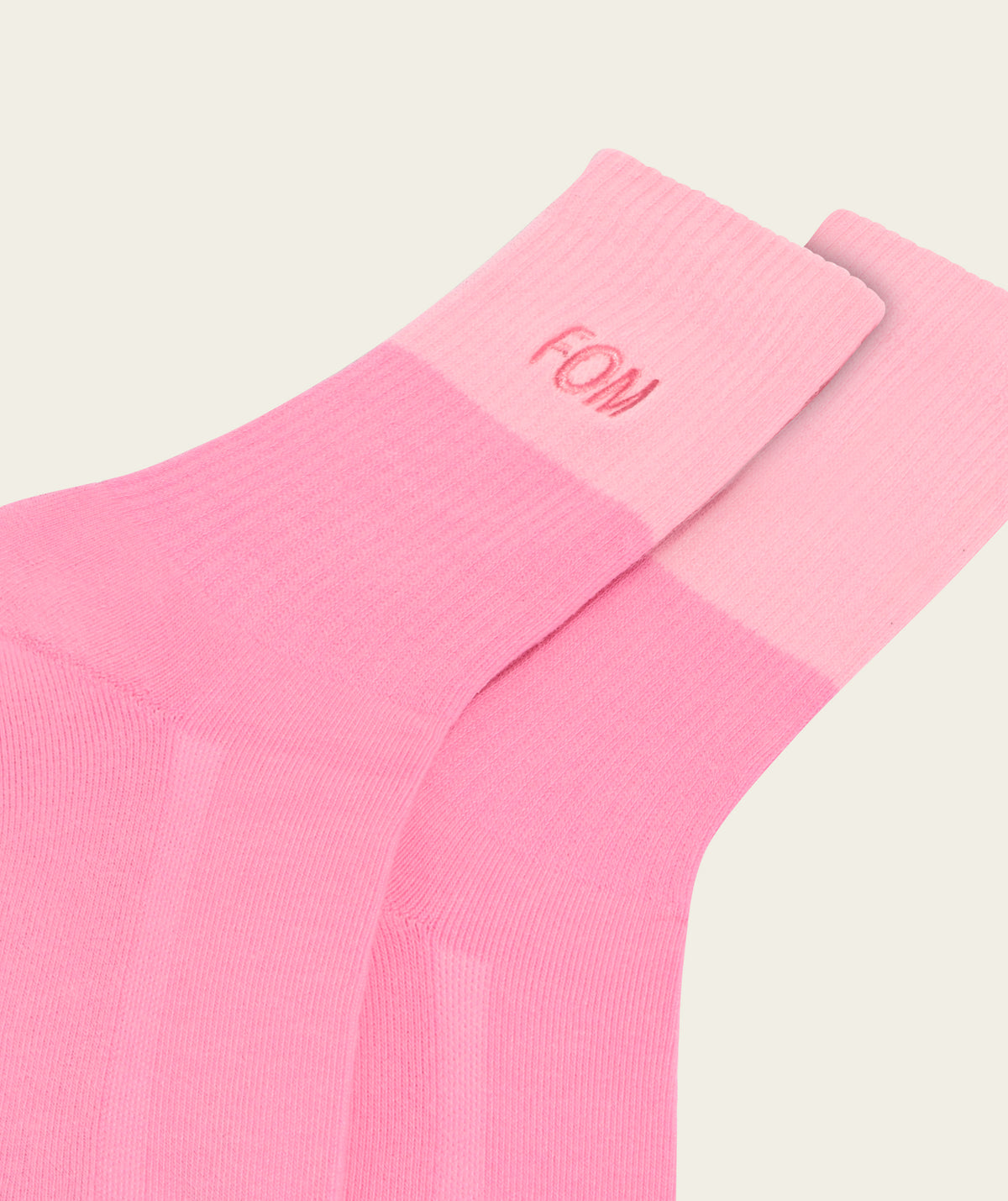 Ladies Crew Sock - Light Pink/ Dark Pink