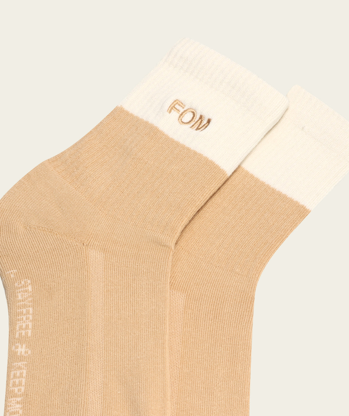 Ladies Crew Sock - Light Stone/ Dark Stone