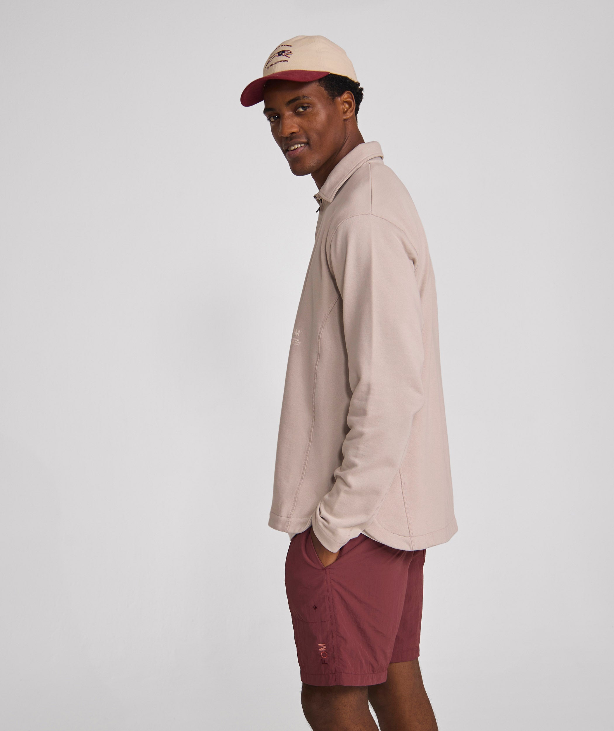 Mens 1/4 Zip Sweatshirt - Oyster