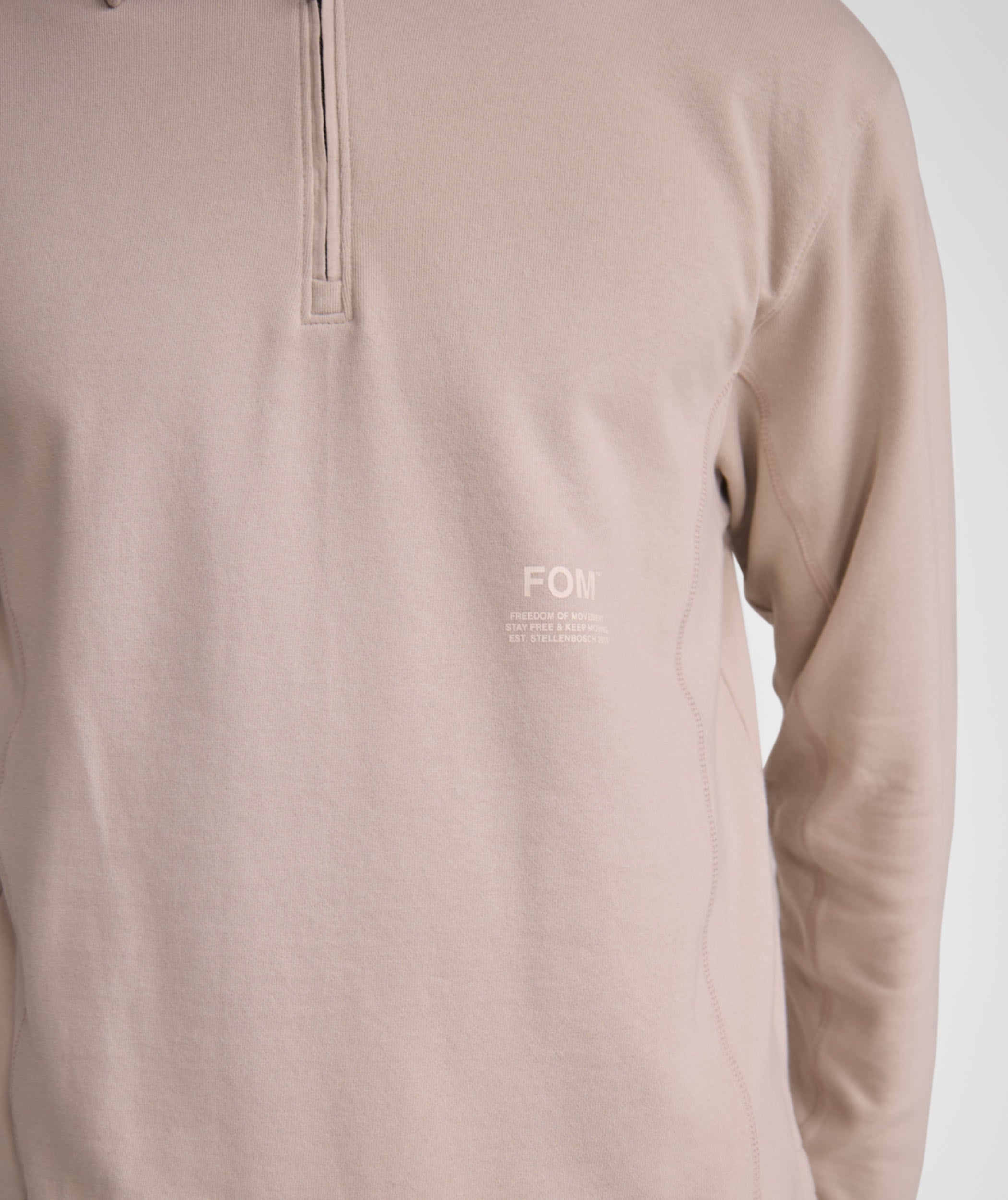 Mens 1/4 Zip Sweatshirt - Oyster