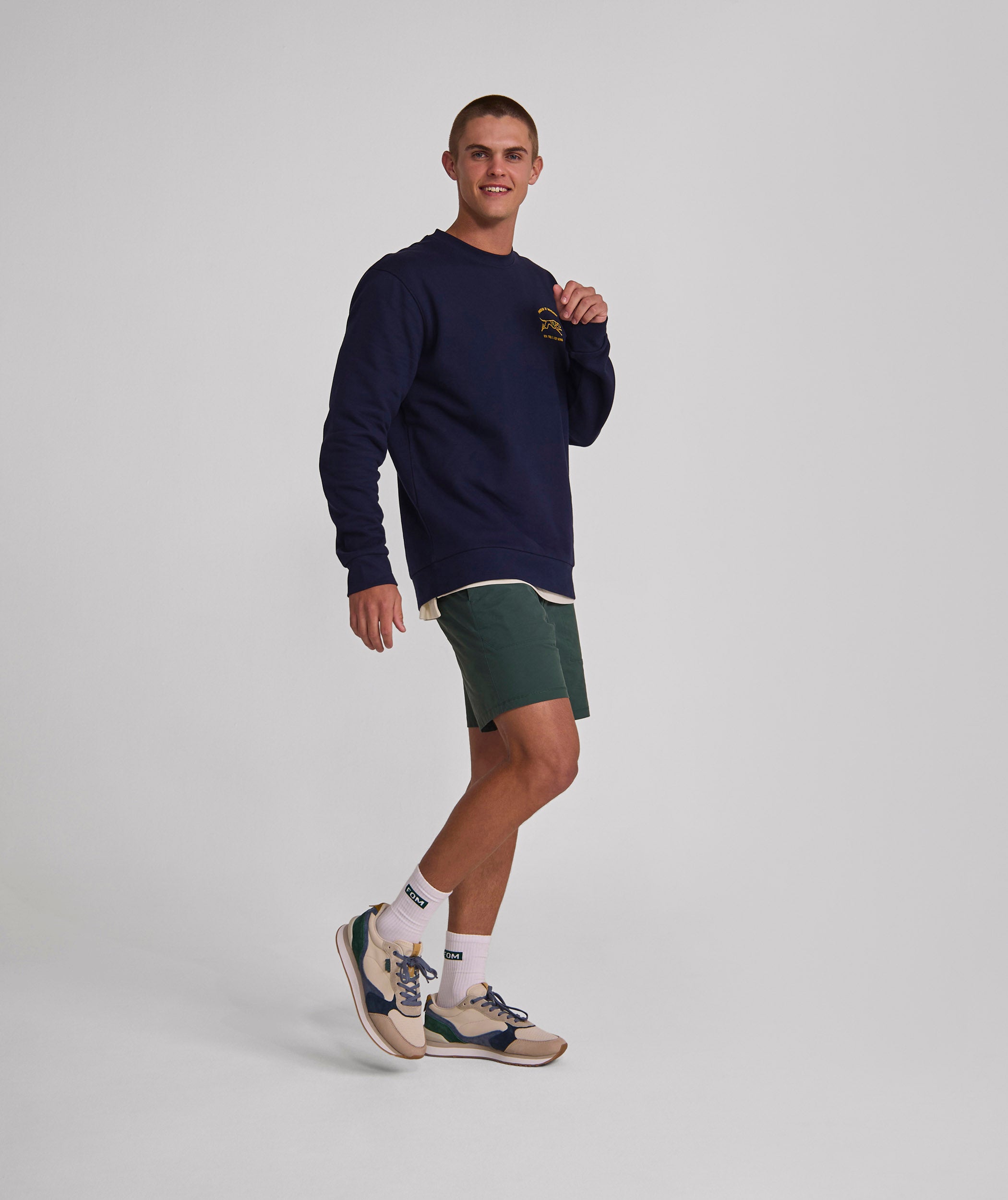 Mens Windhond Graphic Sweater - Navy
