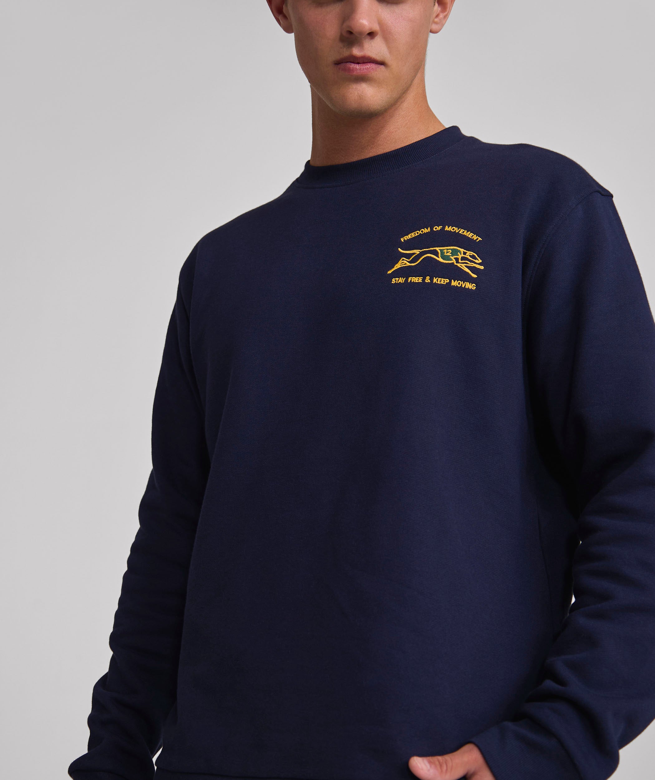 Mens Windhond Graphic Sweater - Navy