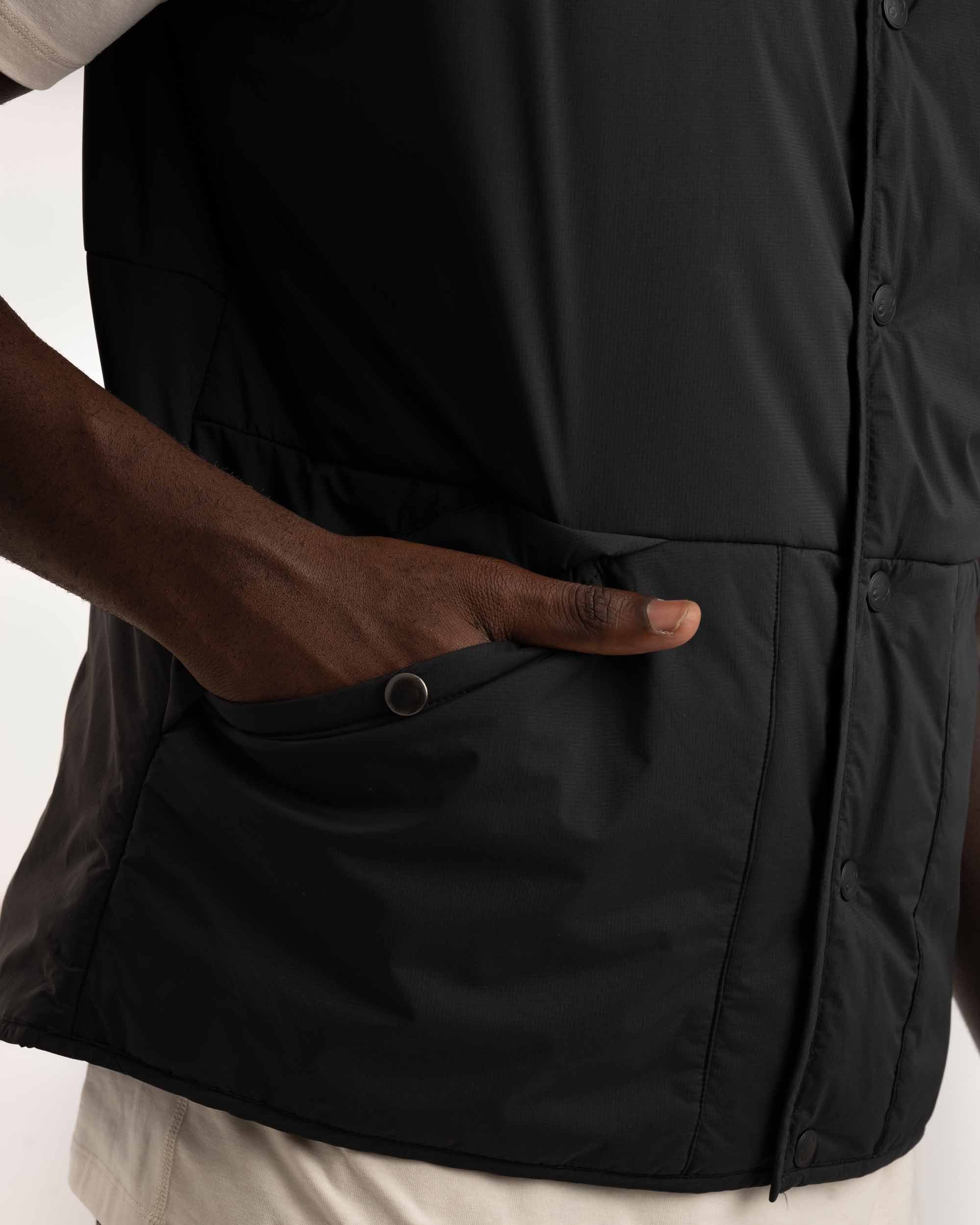 Gepolsterte Outdoor-Weste für Herren - Schwarz