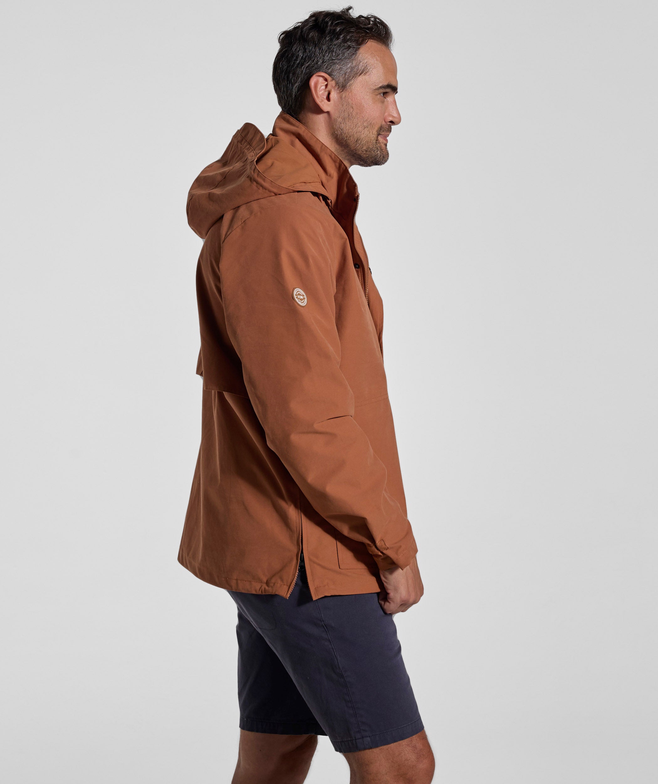 Mens Cotton Blend Anorak - Clay