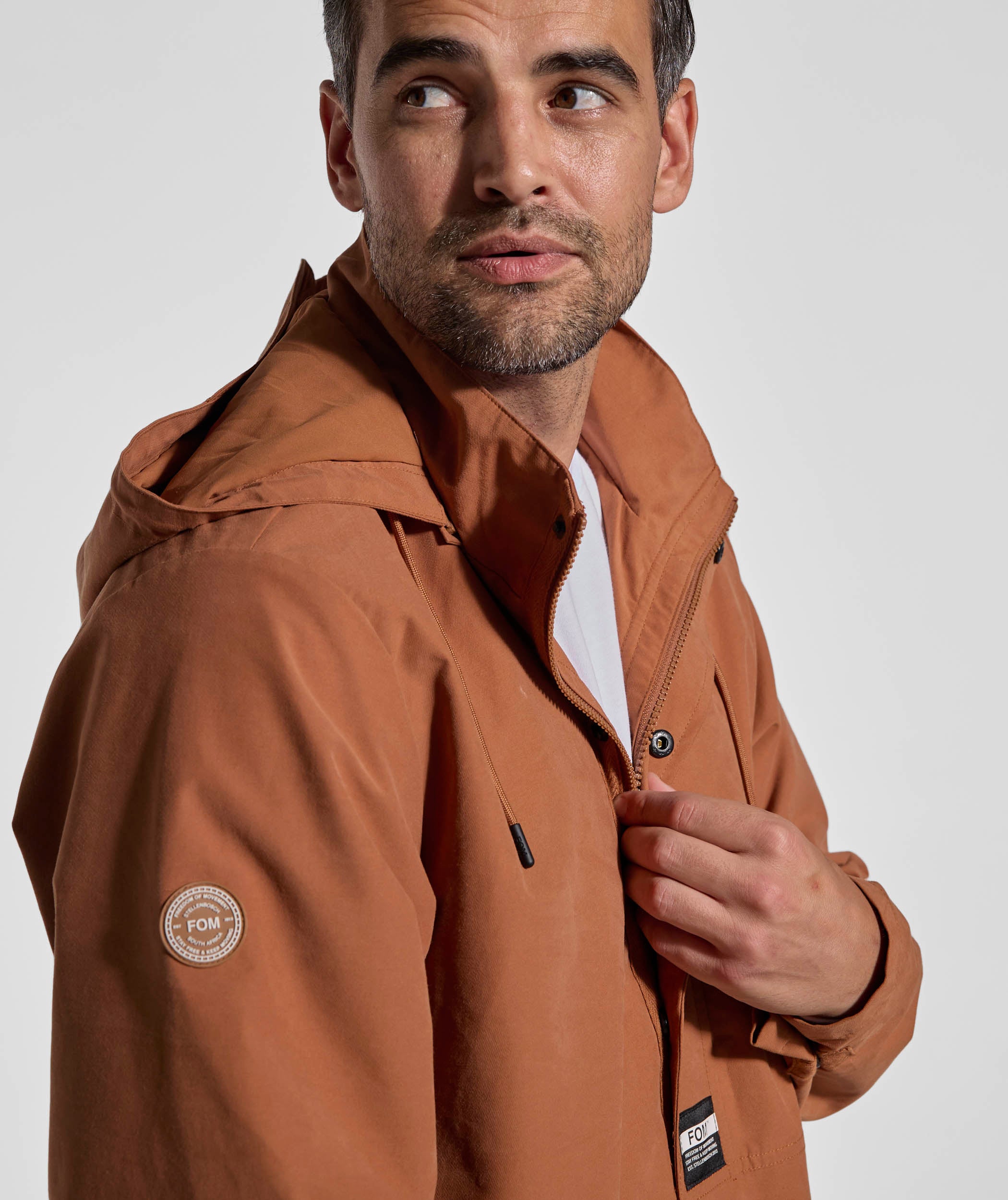 Mens Cotton Blend Anorak - Clay