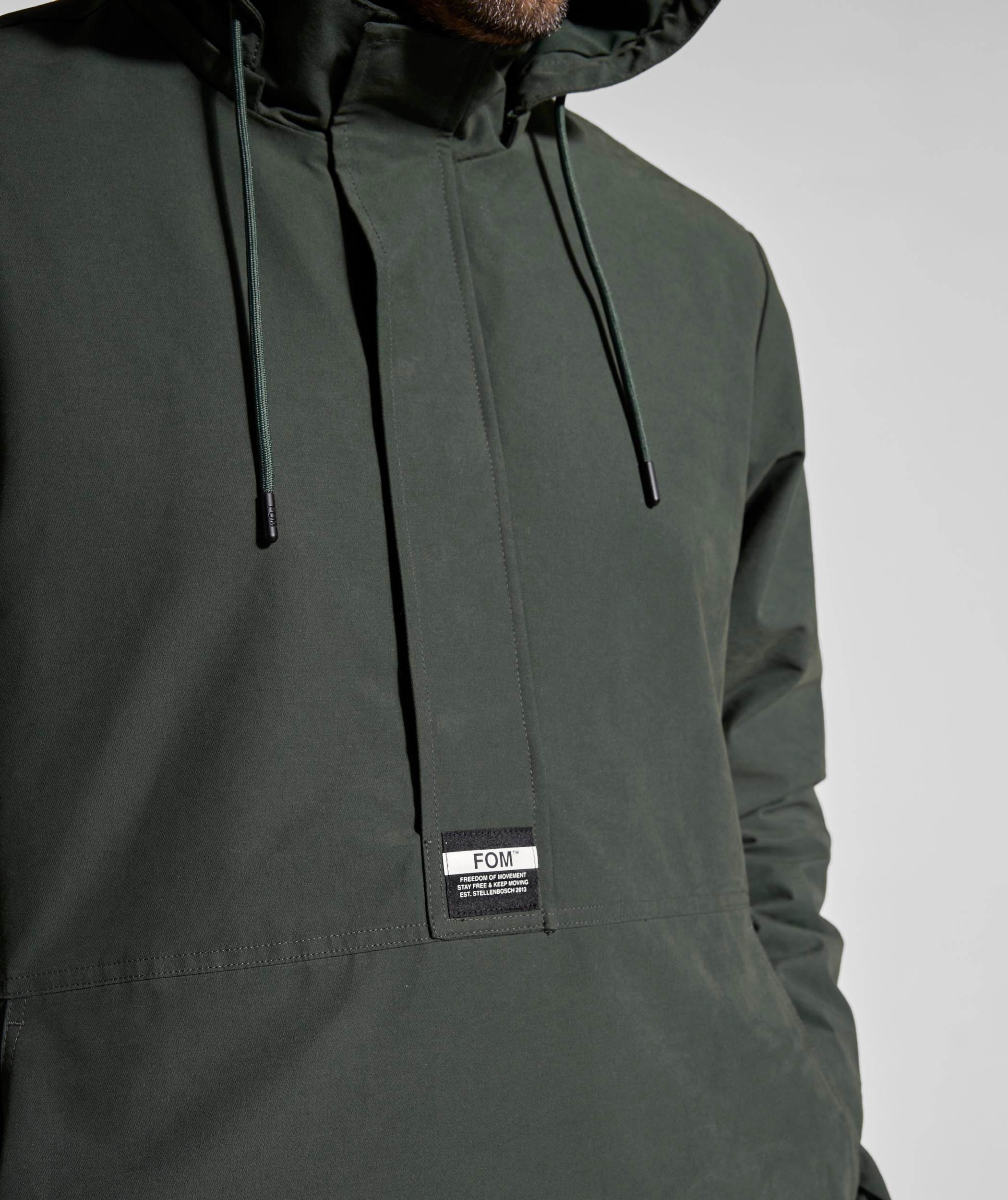 Mens Cotton Blend Anorak - Forest