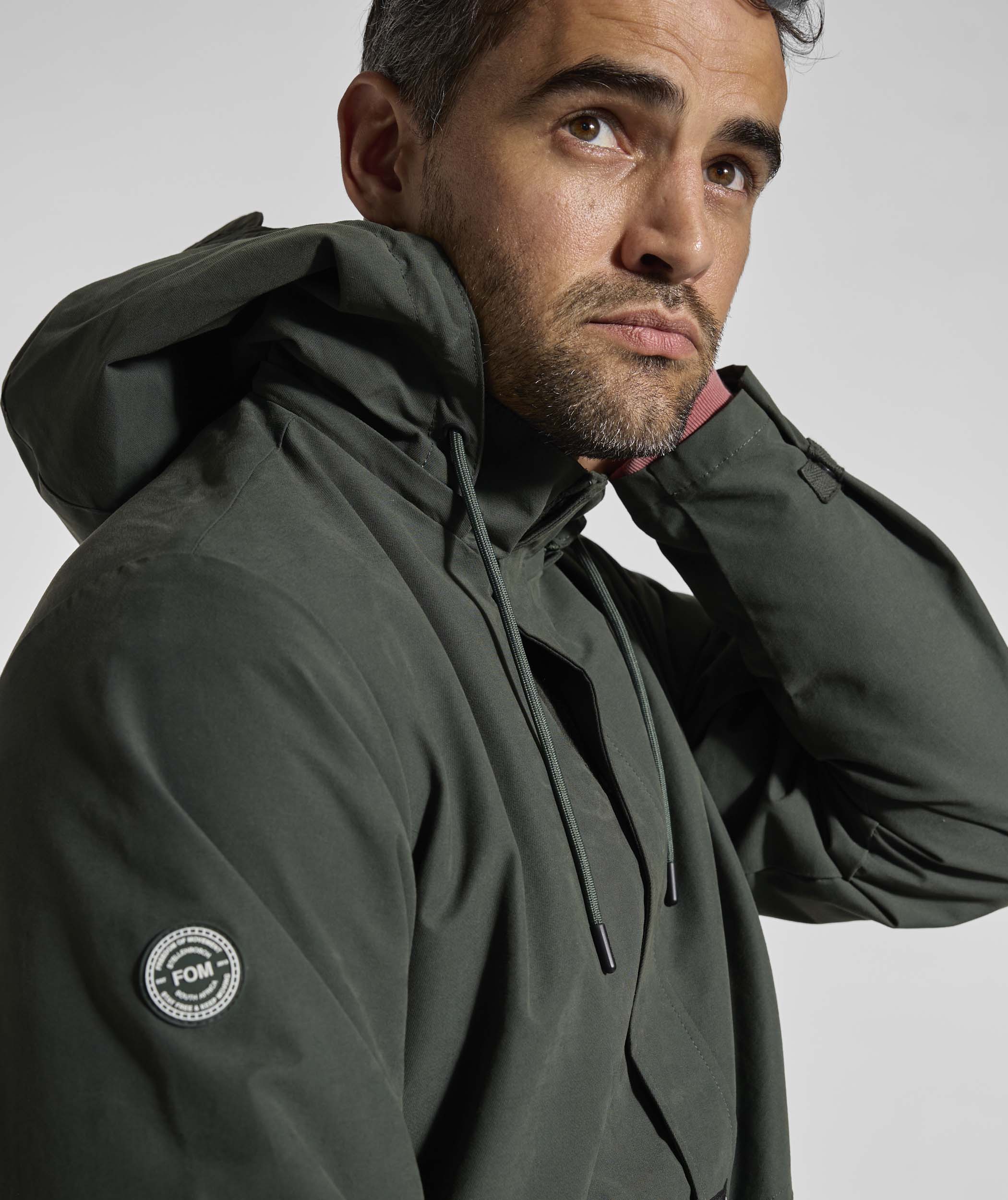 Mens Cotton Blend Anorak - Forest