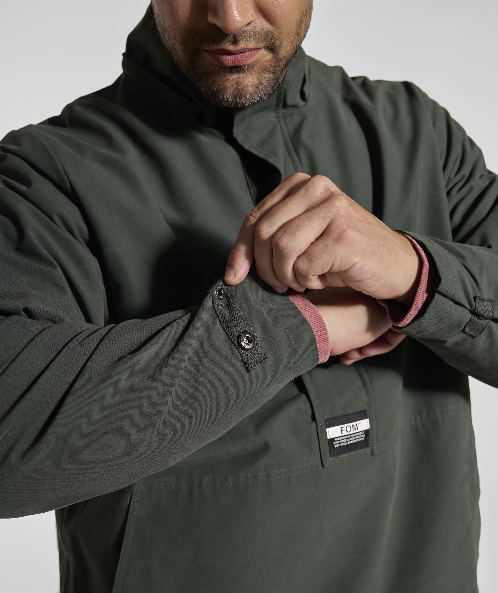Mens Cotton Blend Anorak - Forest