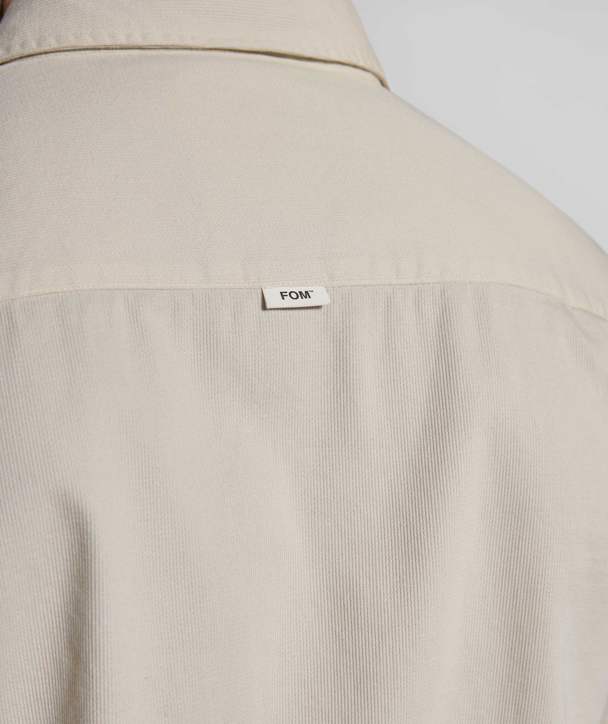 Mens Cotton Textured Shirt - Ecru