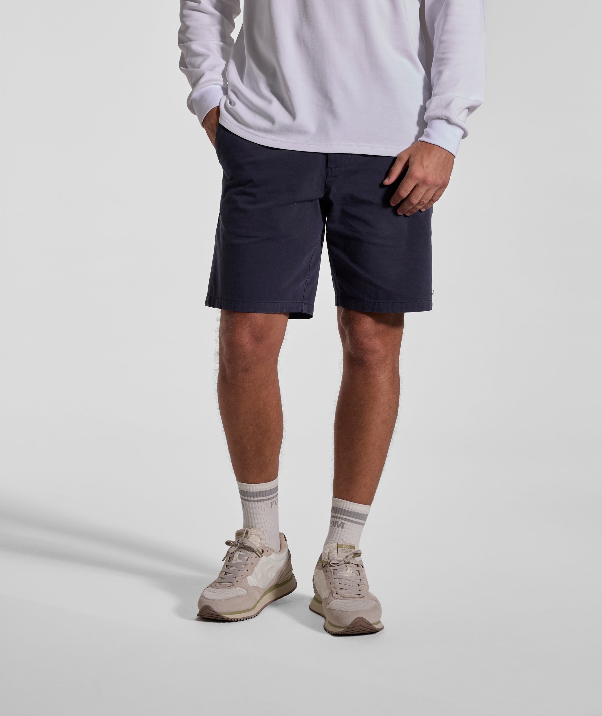 Mens Cotton Twill Chino Shorts - Navy