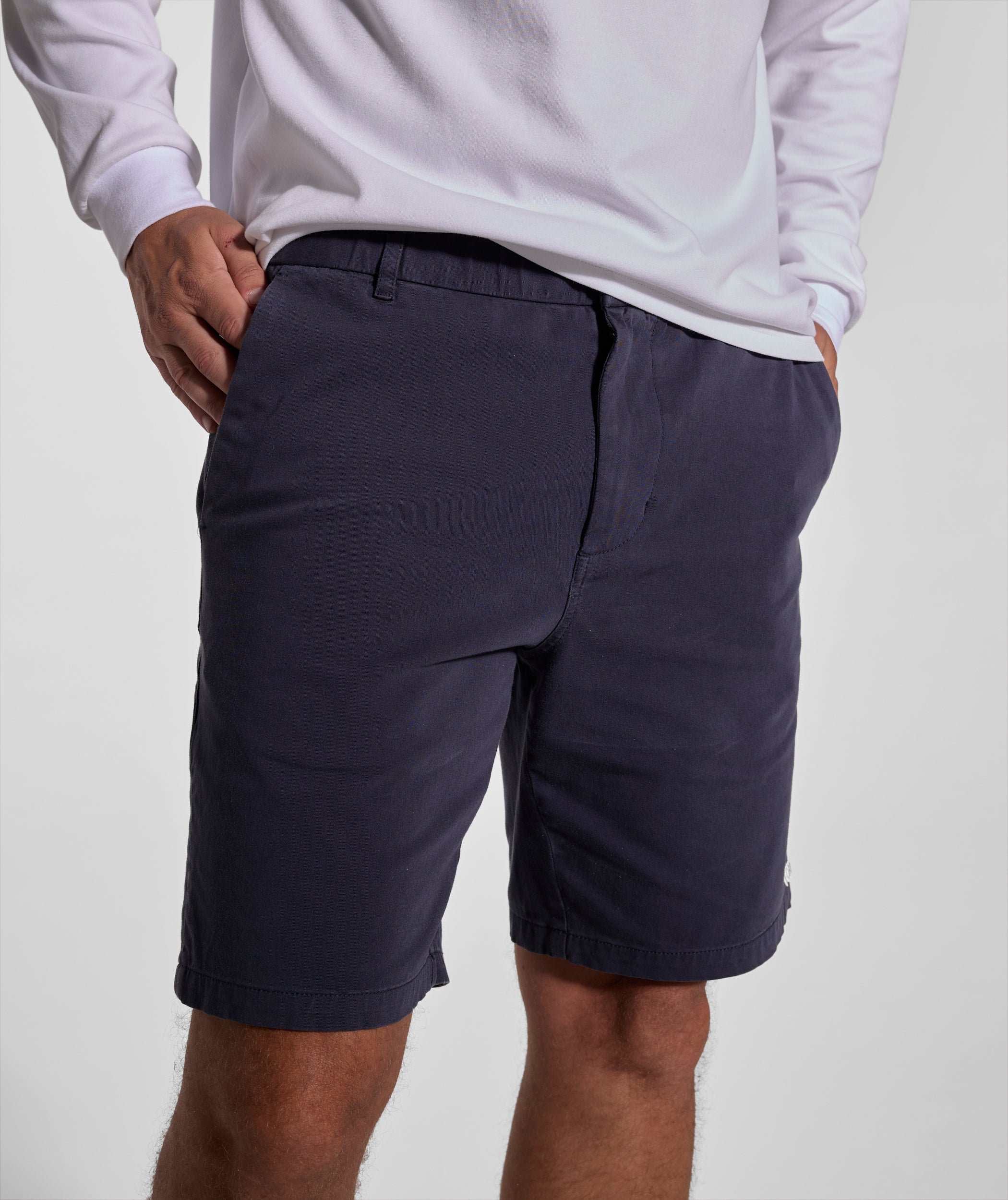 Mens Cotton Twill Chino Shorts - Navy