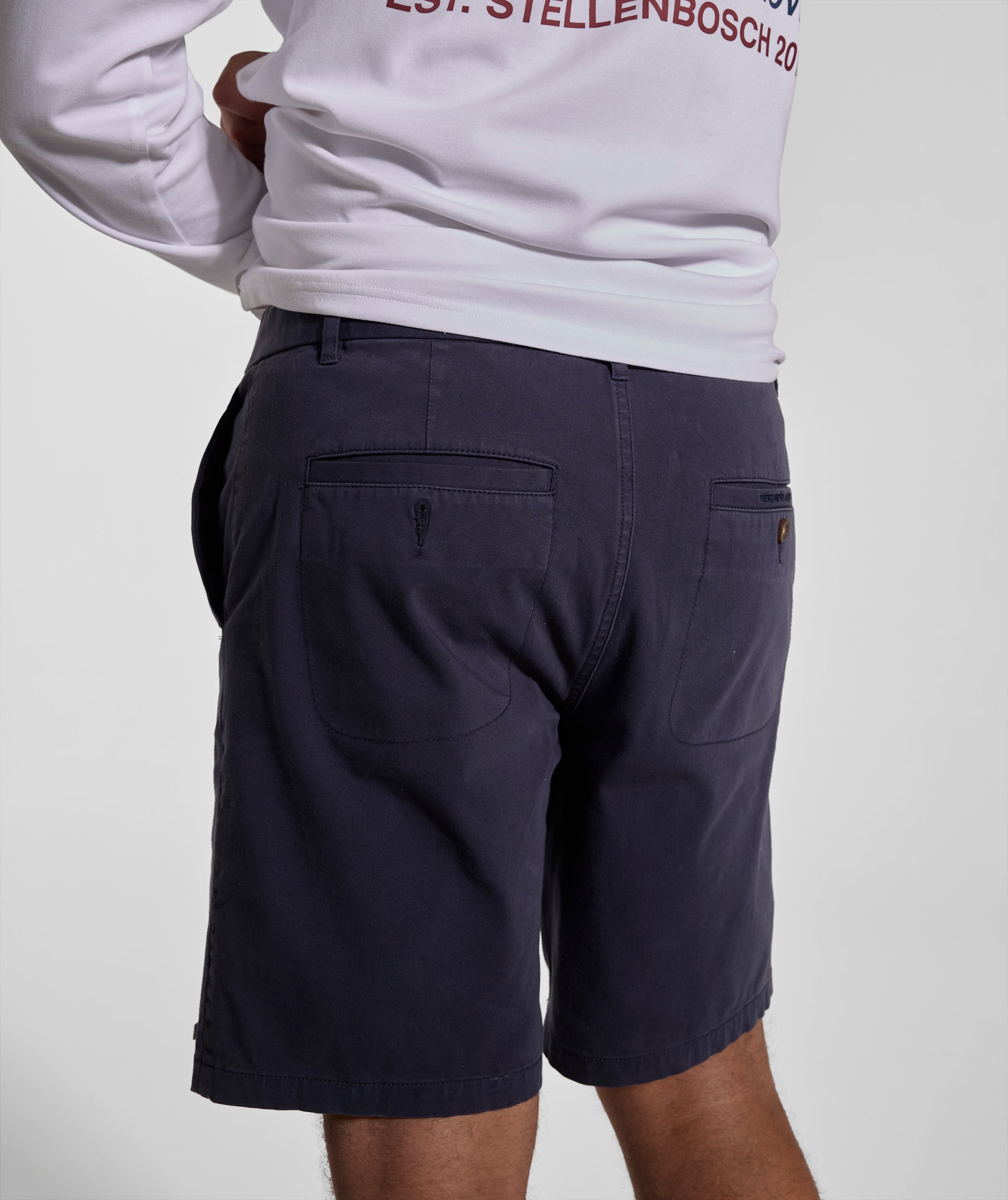 Mens Cotton Twill Chino Shorts - Navy
