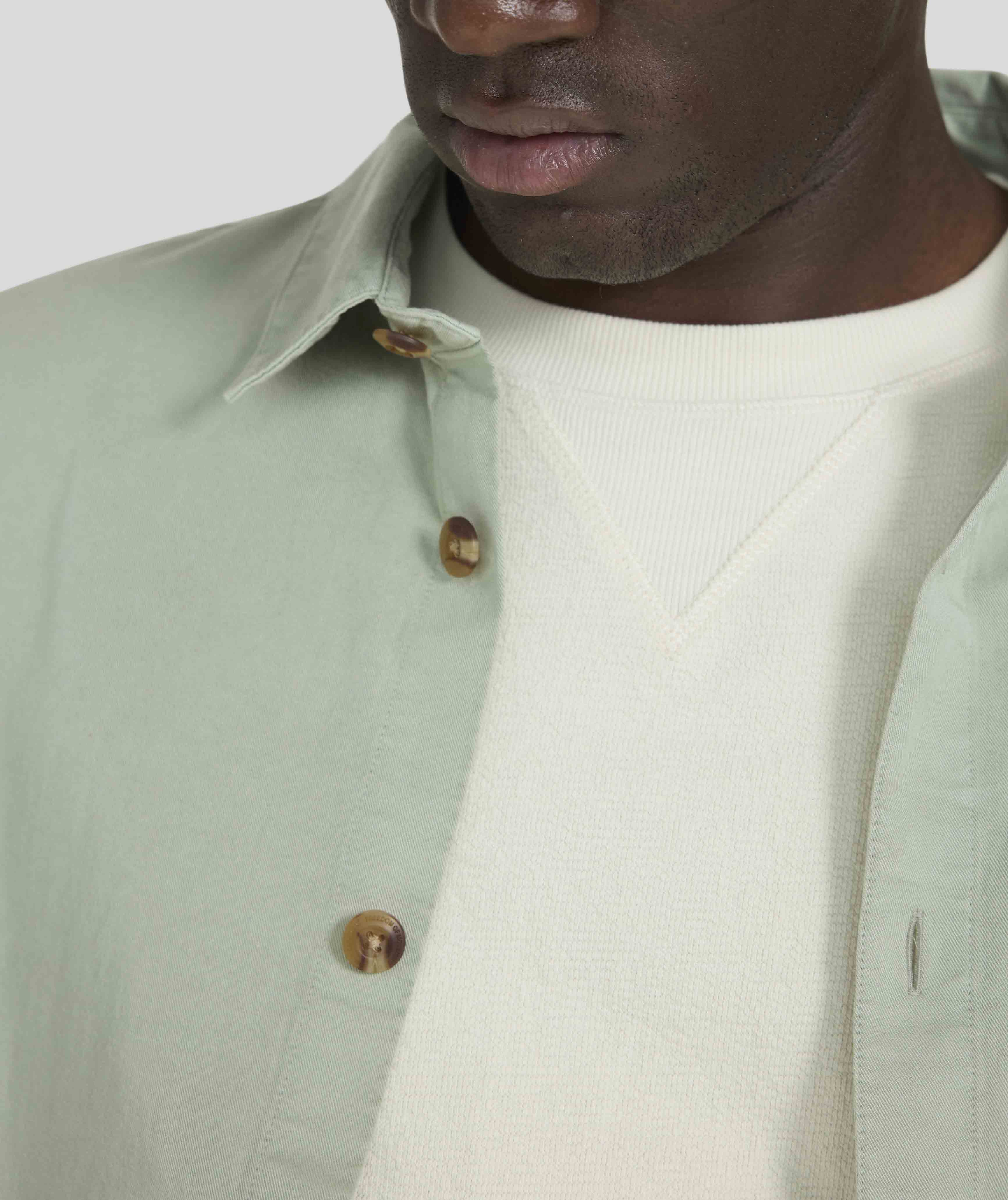 Mens Cotton Twill Shirt - Willow Green