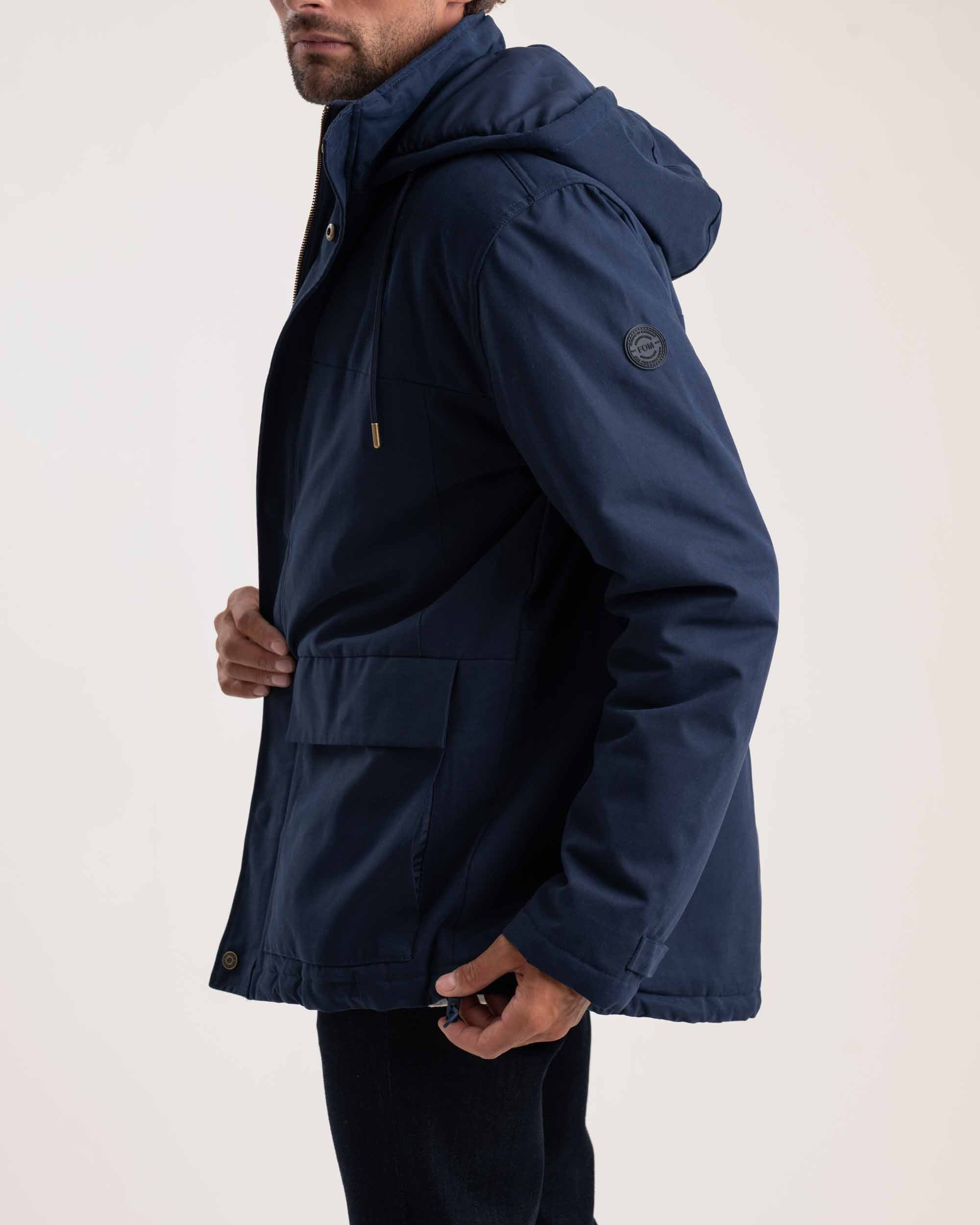 Halbgesteppte Parkajacke für Herren - Dunkelblau
